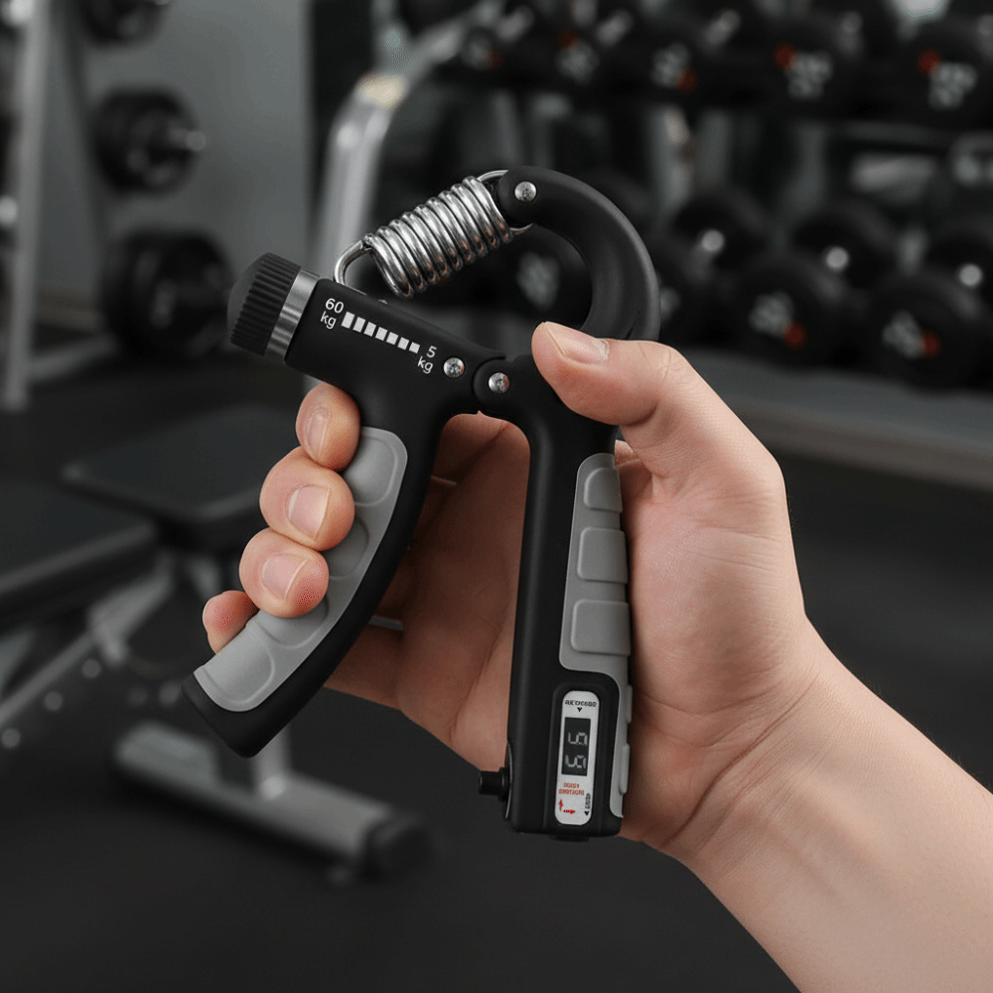 adjustable hand grip strengthener with counter for wrist forearm training