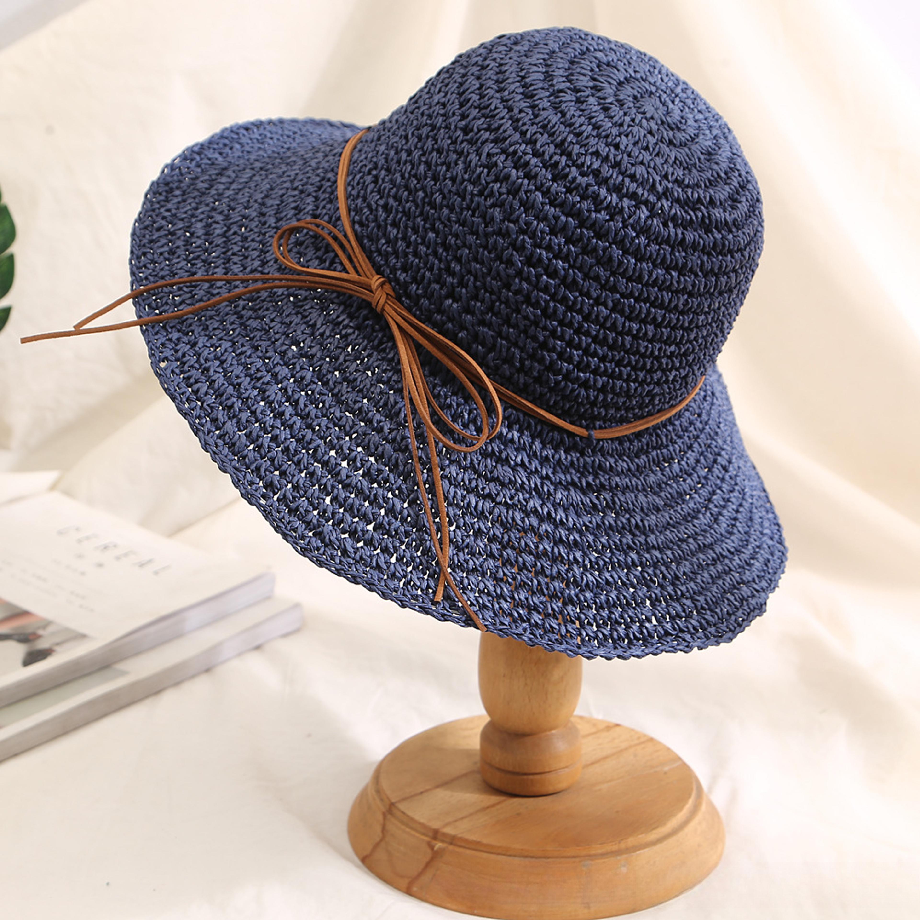 Elegant Wide Brim Beach Straw Sun Hat With Bow For Women 2