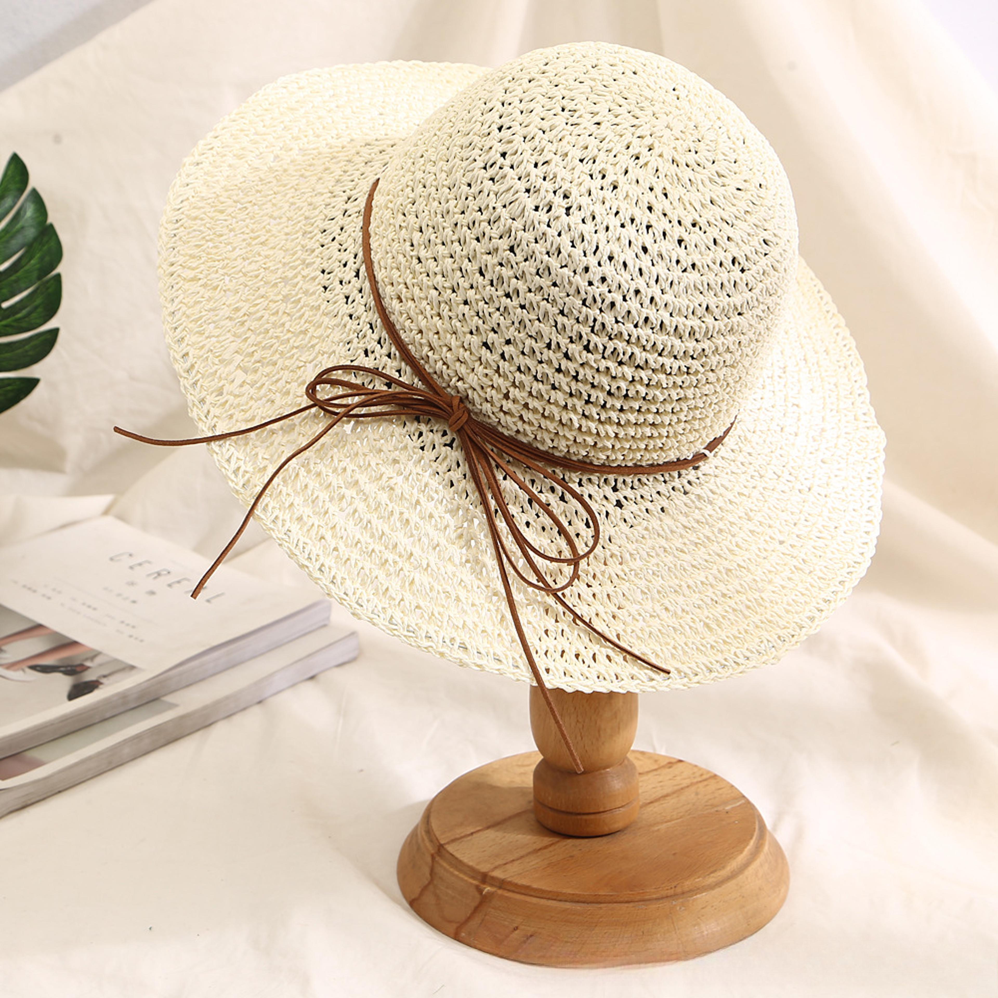 Elegant Wide Brim Beach Straw Sun Hat With Bow For Women 4