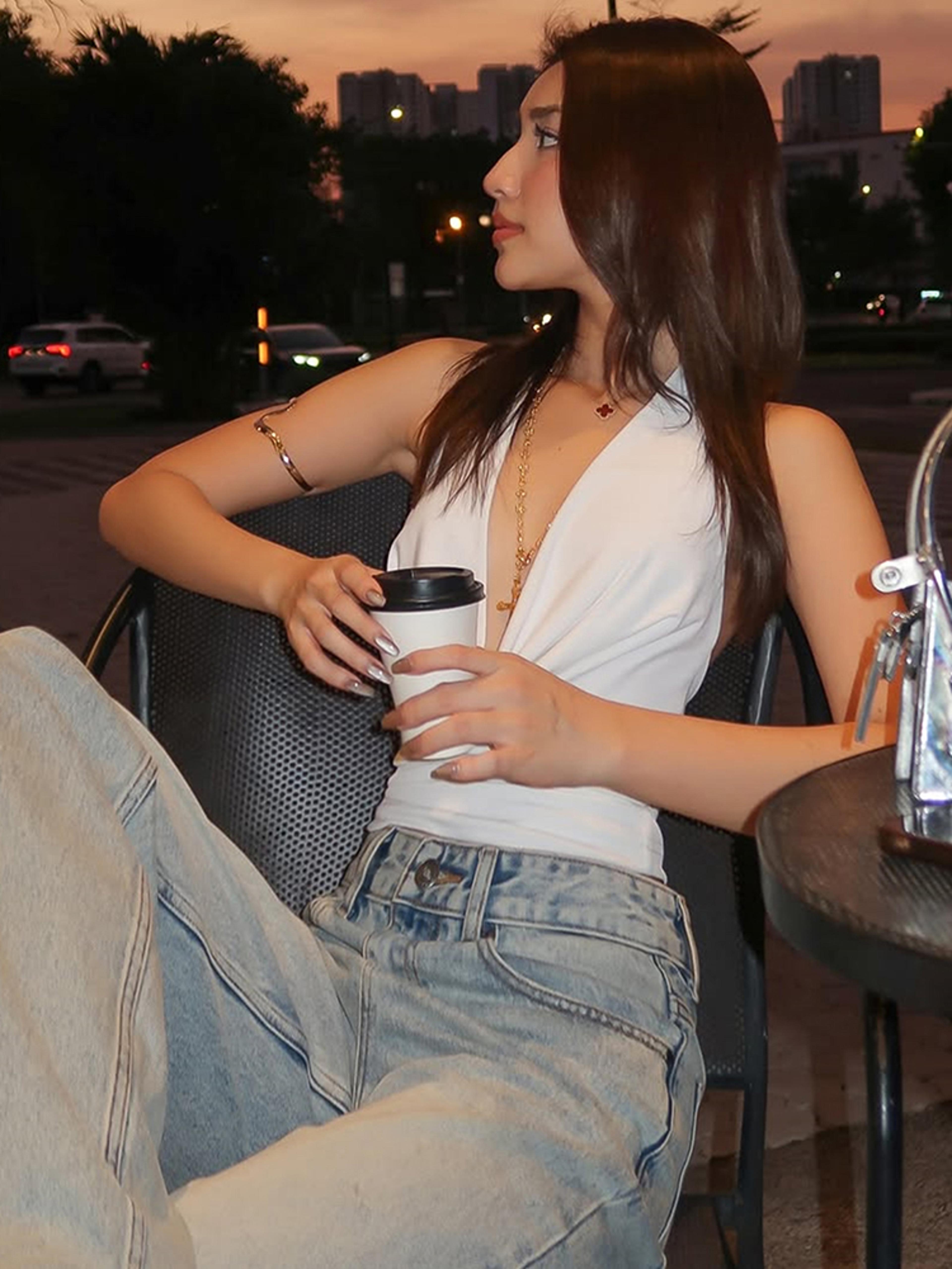Backless Halter Tank Top For Women Ruched Slim Fit Summer Streetwear 1