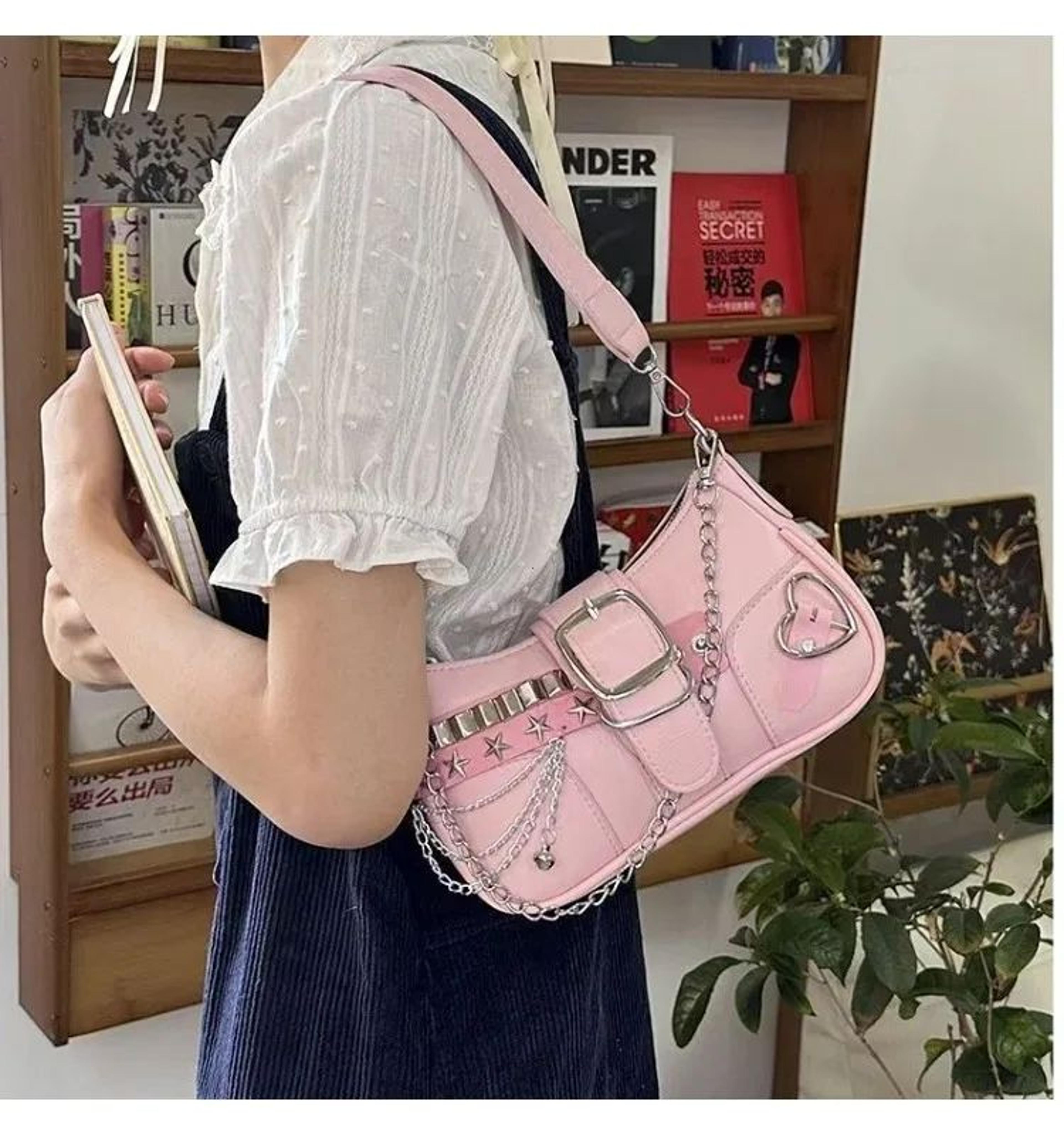 Chain Shoulder Bag Retro Underarm Handbag For Women With Candy Color Design 4