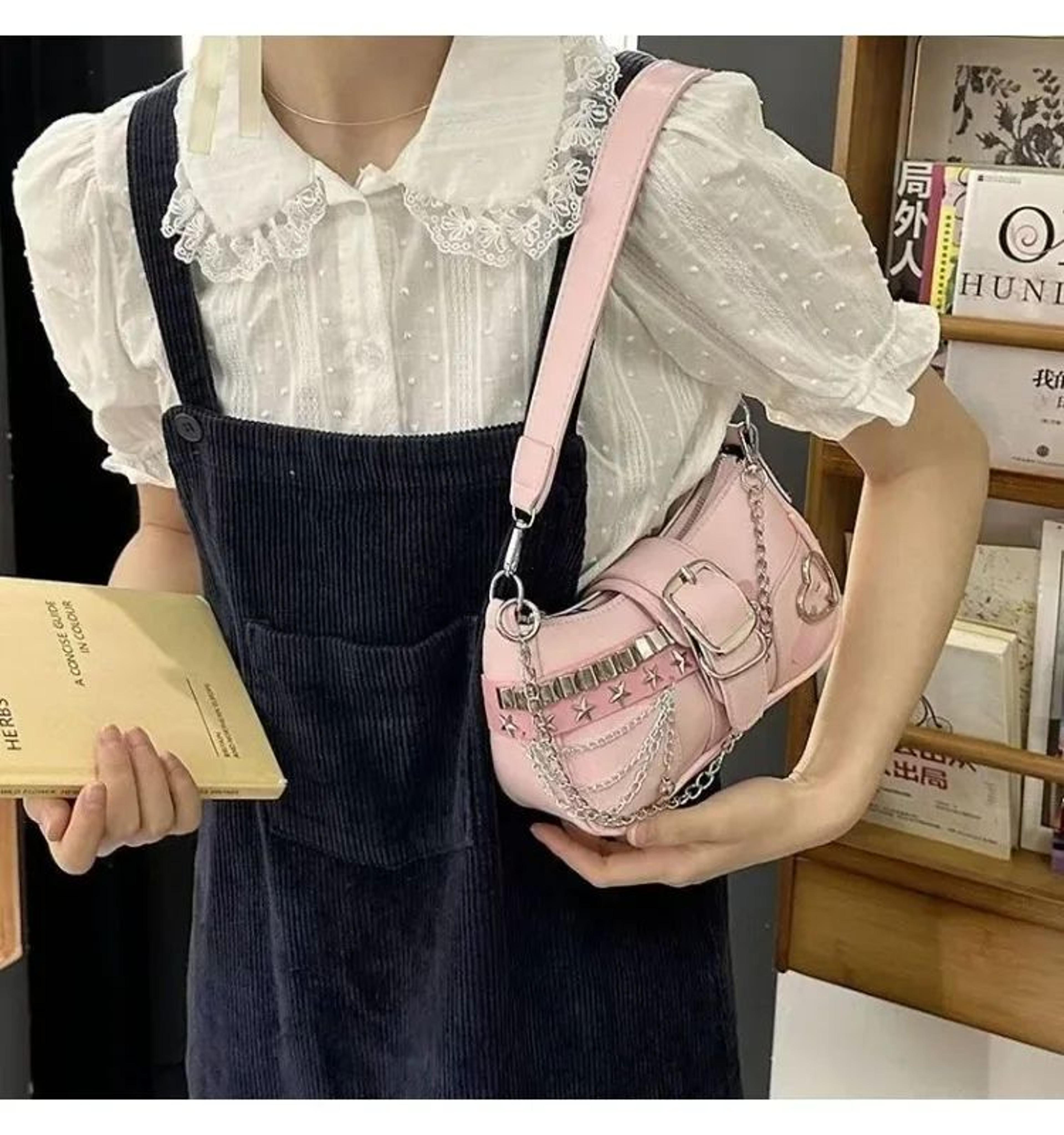 Chain Shoulder Bag Retro Underarm Handbag For Women With Candy Color Design 9