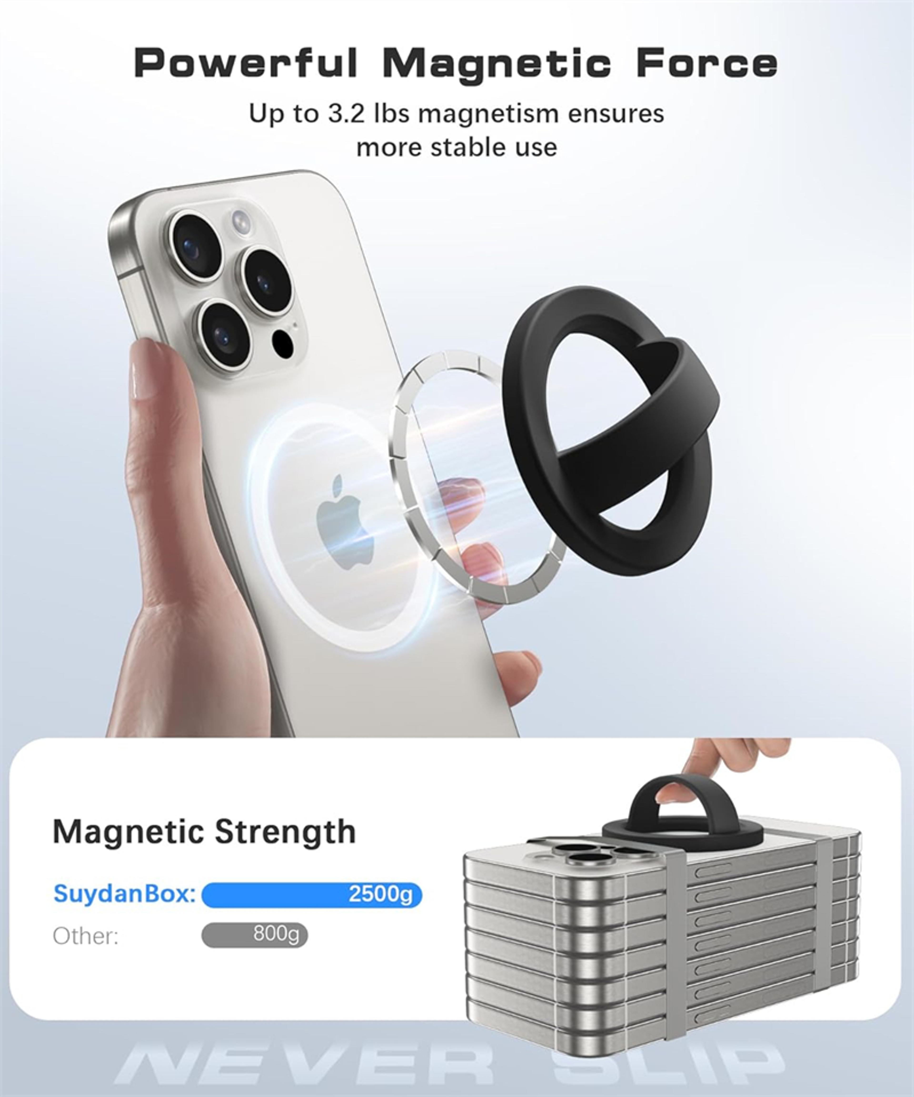 MagSafe Phone Grip Magnetic Silicone Ring Holder With Stand For IPhone  Compatible Devices 8
