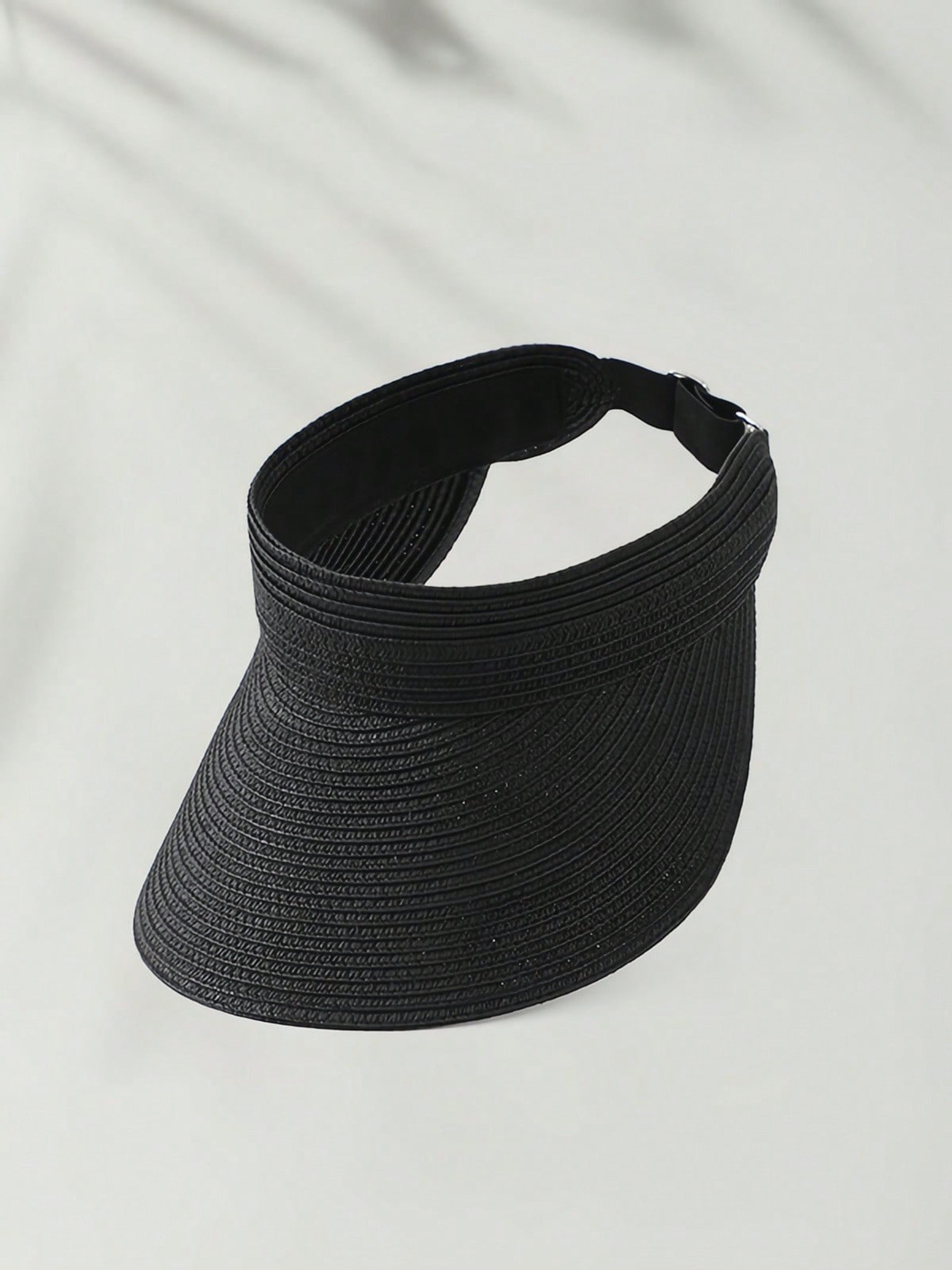 Foldable Straw Sun Visor Wide Brim Beach Hat For Women Summer Travel 1