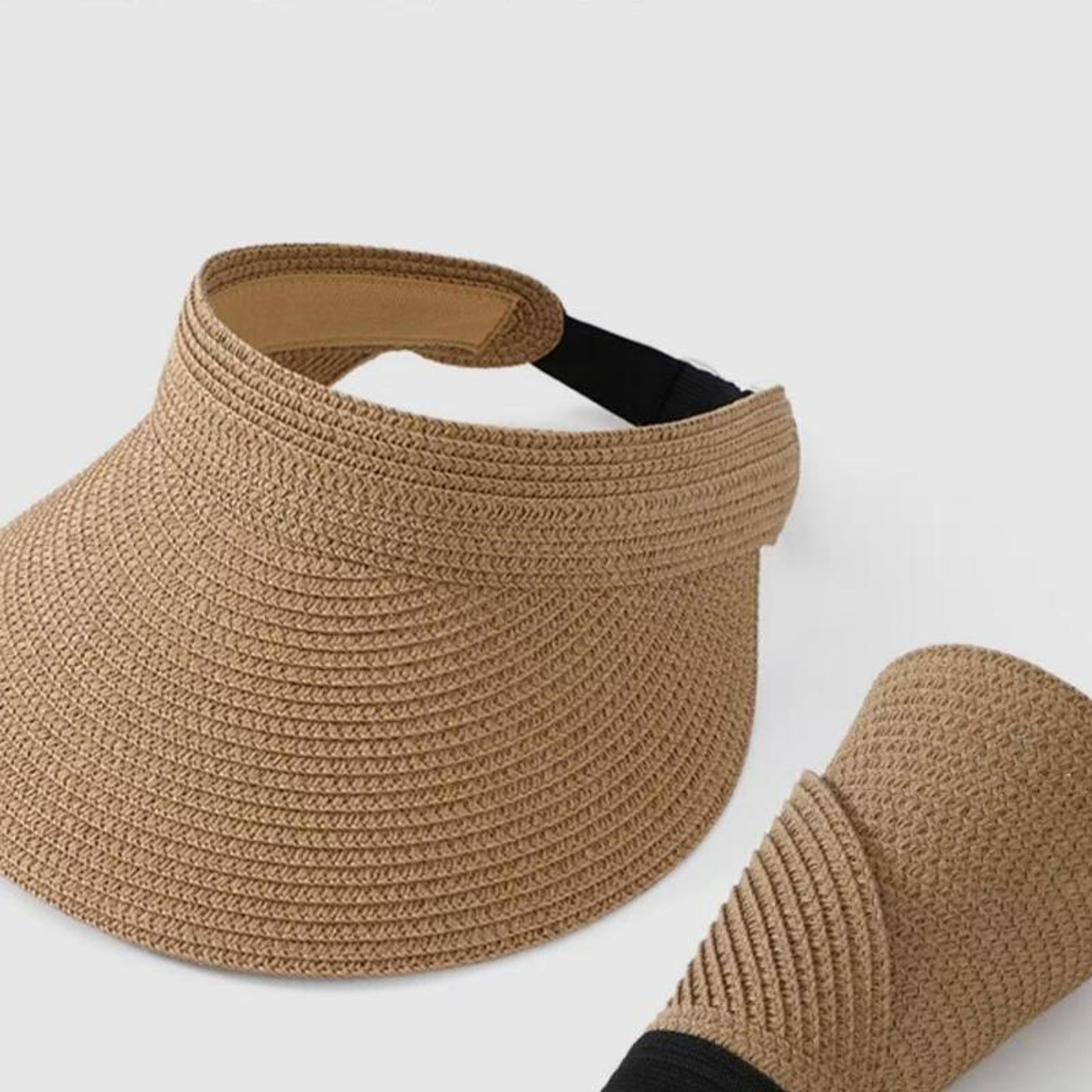 Wide Brim Visor Sun Hat For Women With Foldable Ponytail Design 6