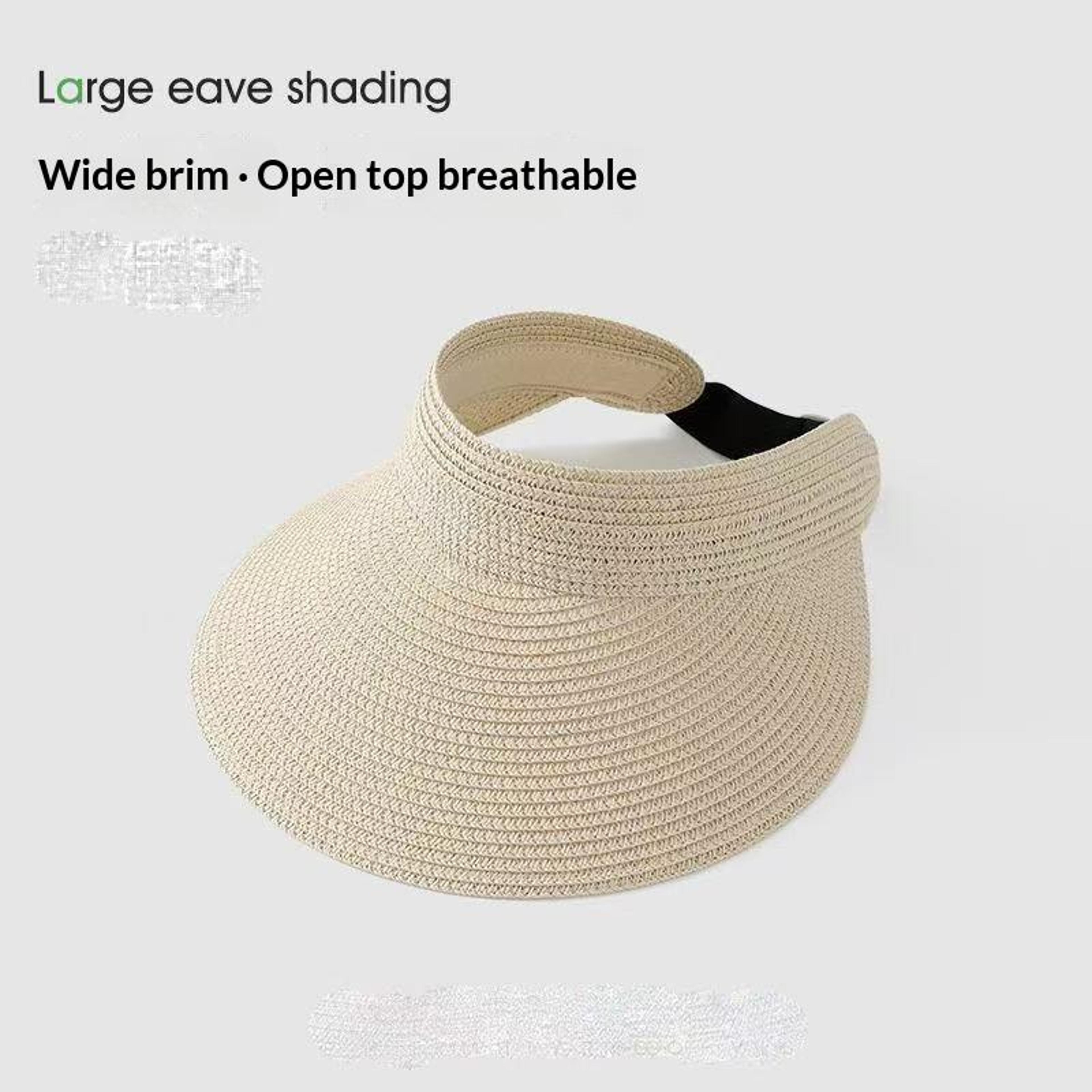 Wide Brim Visor Sun Hat For Women With Foldable Ponytail Design 3