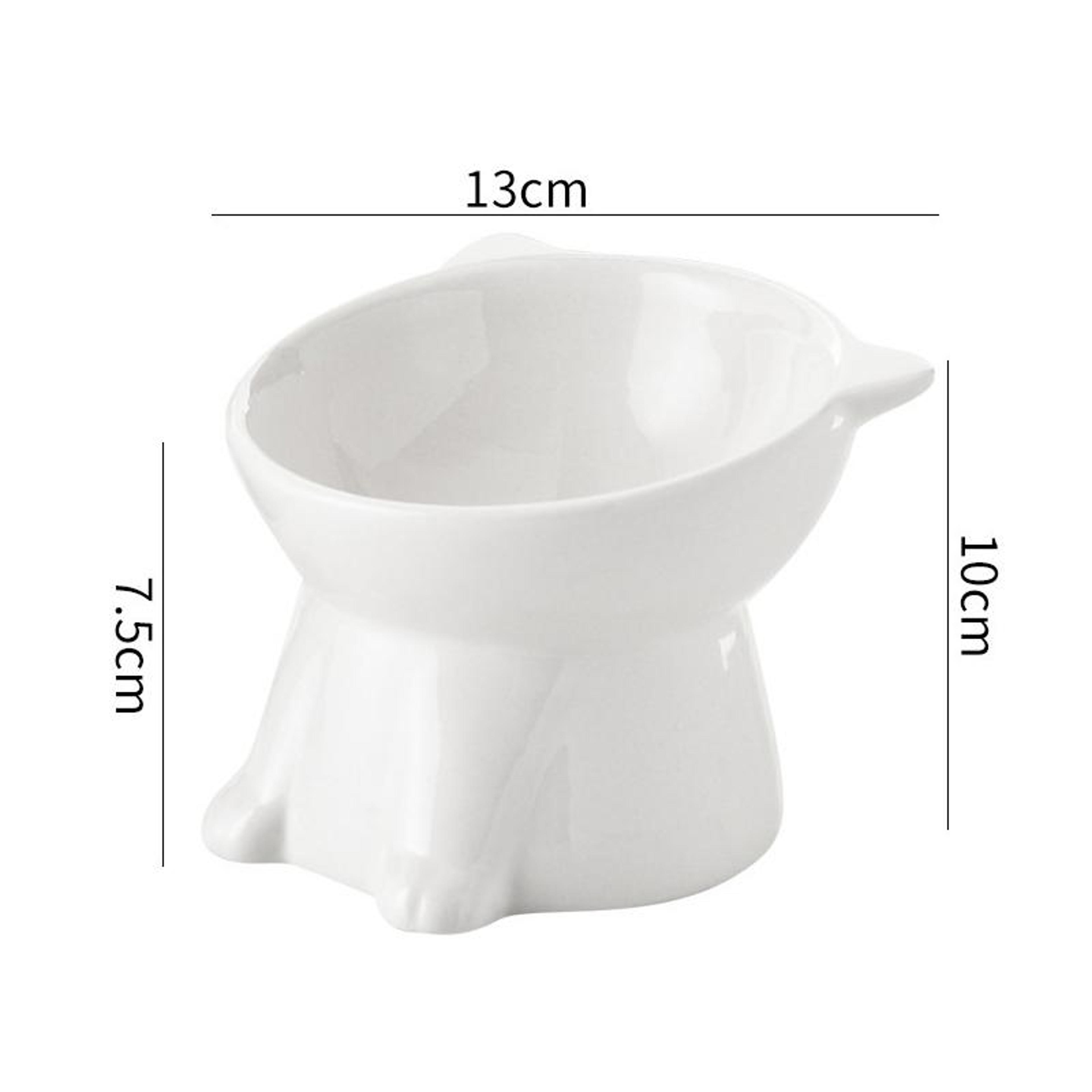 Elevated Ceramic Cat Ear Bowl With Tilted Raised Cat Feeder 1