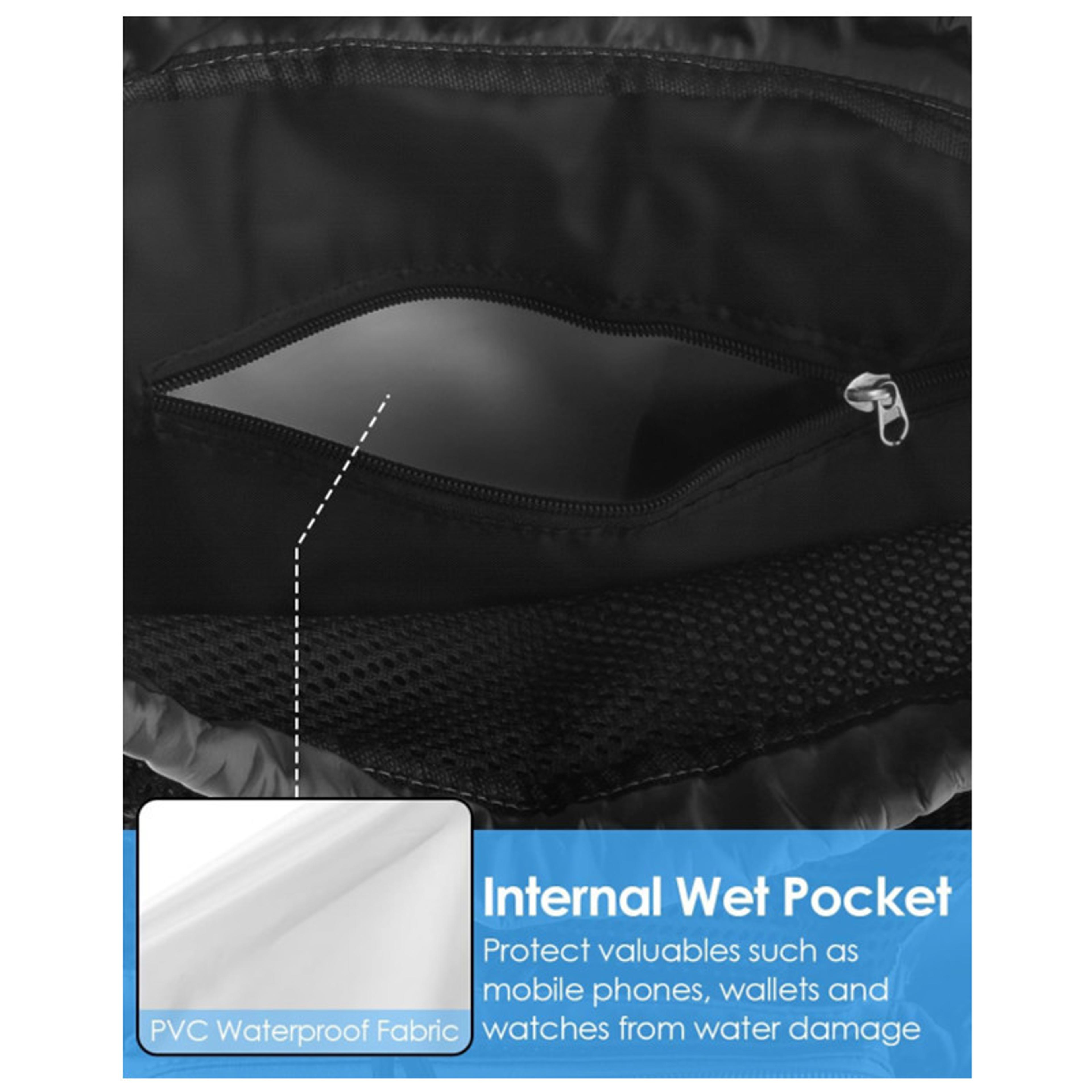 Multi Pocket Mesh Drawstring Backpack With Wet Dry Storage For Gym Beach  Swimming 11