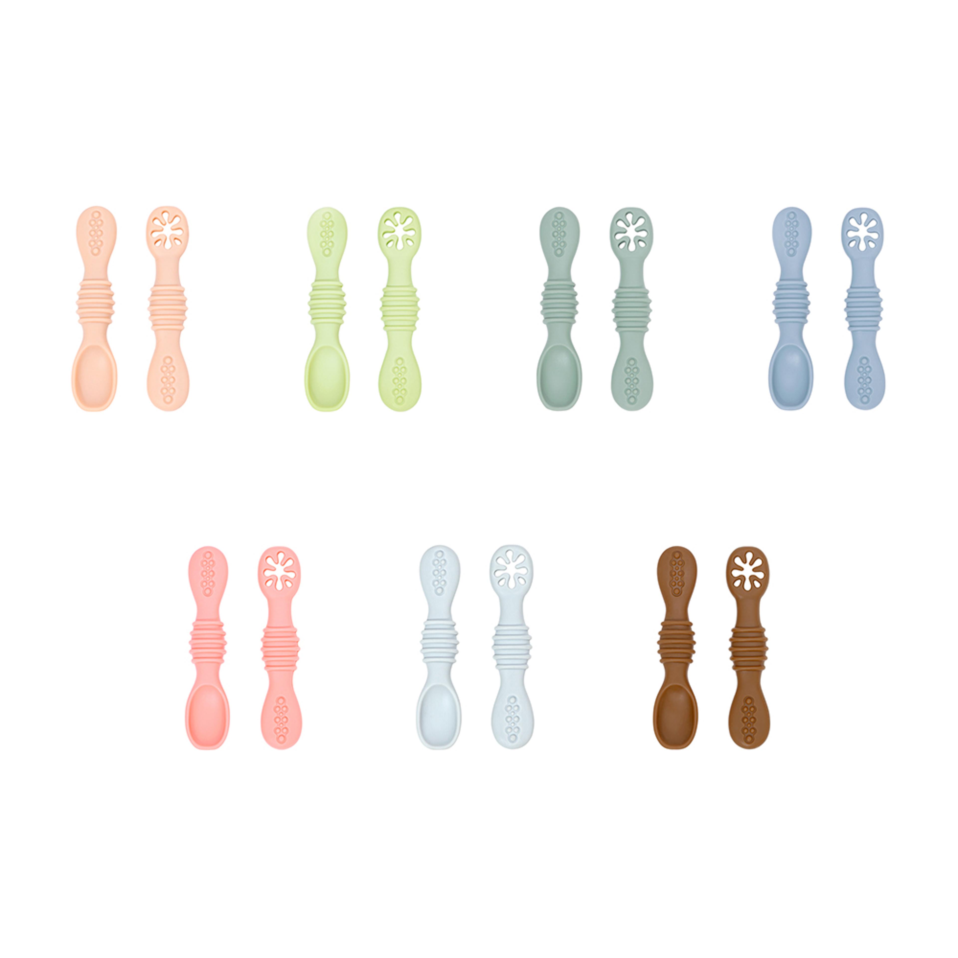 Soft Baby Spoon And Fork Set Food Grade Silicone Self Feeding Utensils For Toddlers 13