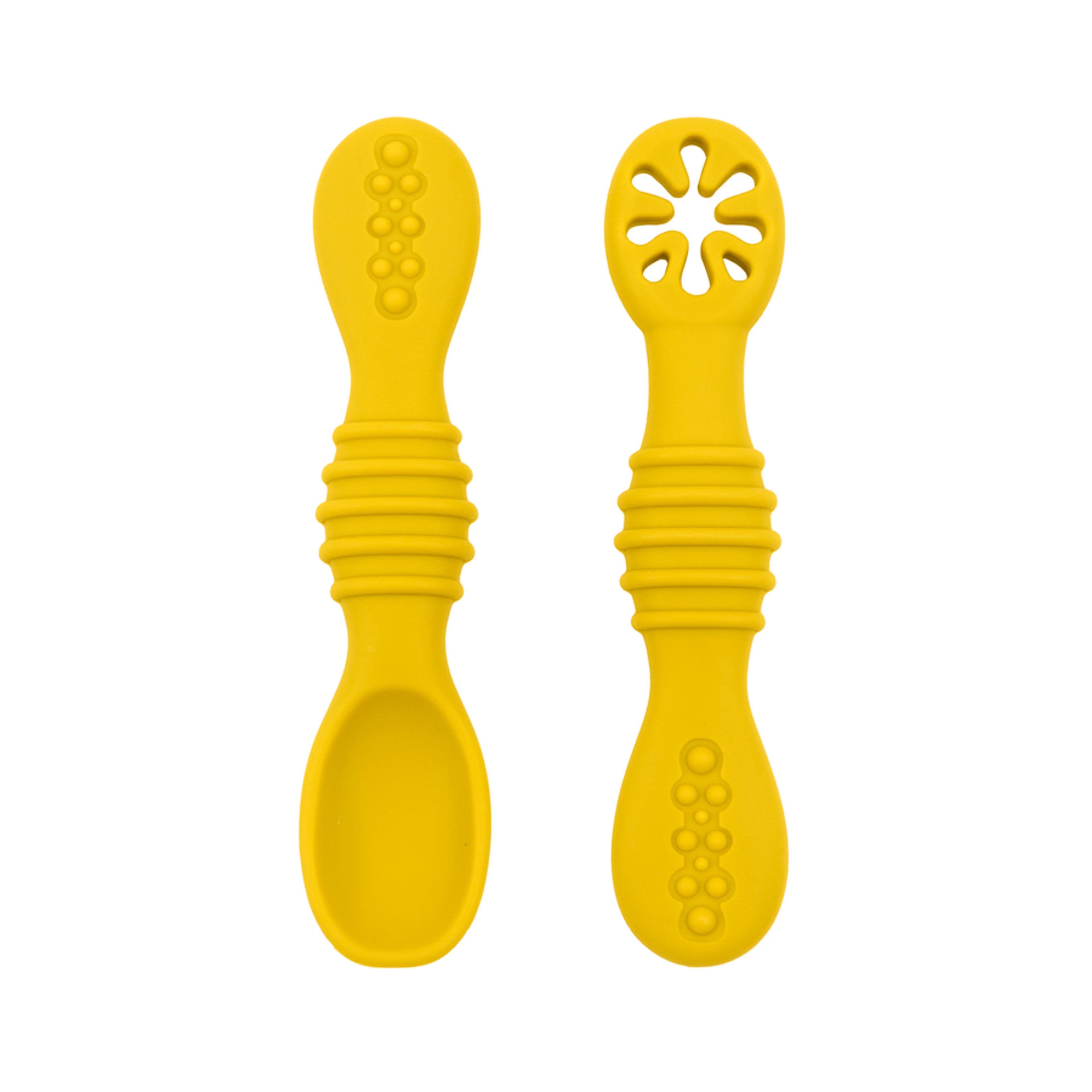 Soft Baby Spoon And Fork Set Food Grade Silicone Self Feeding Utensils For Toddlers 2