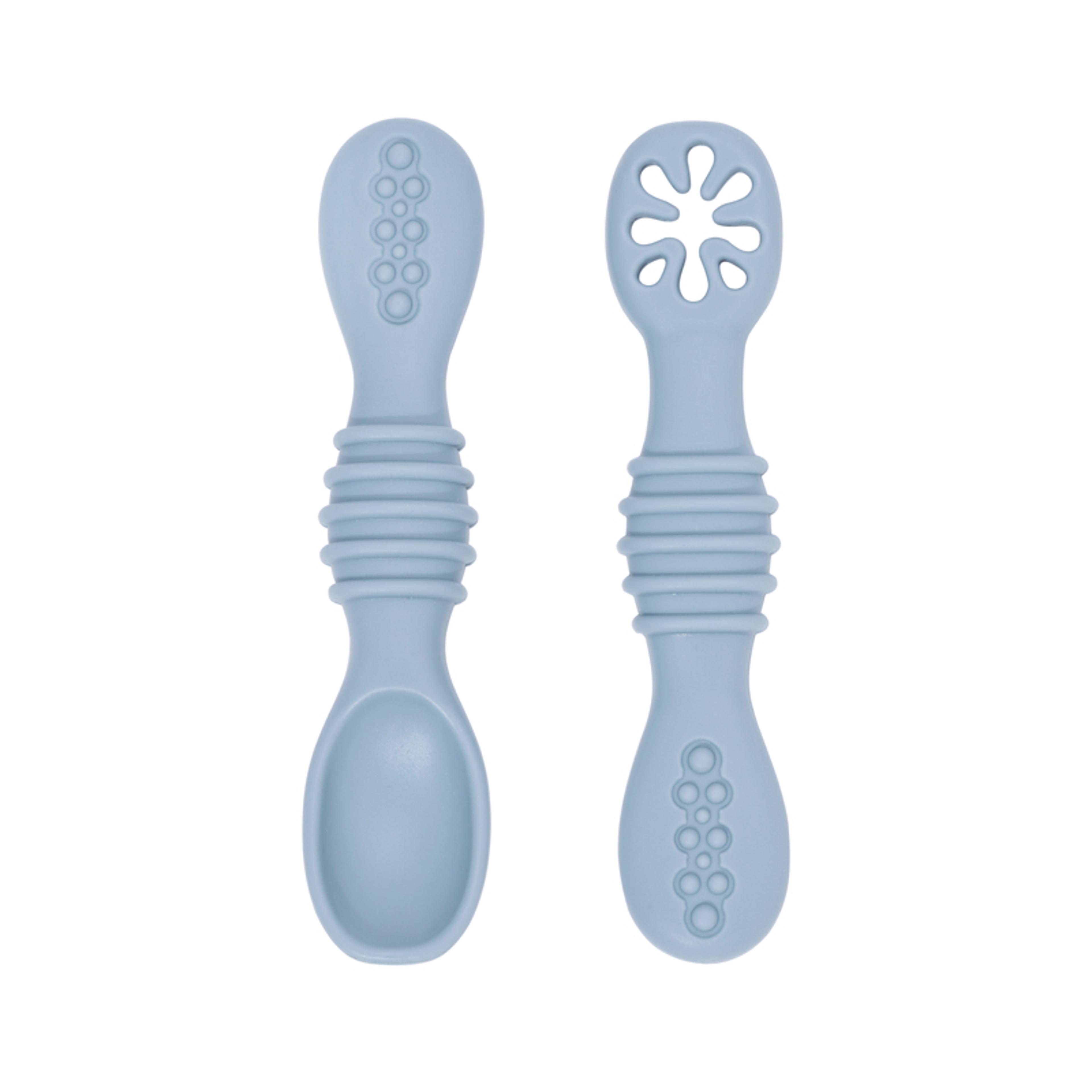 Soft Baby Spoon And Fork Set Food Grade Silicone Self Feeding Utensils For Toddlers 8