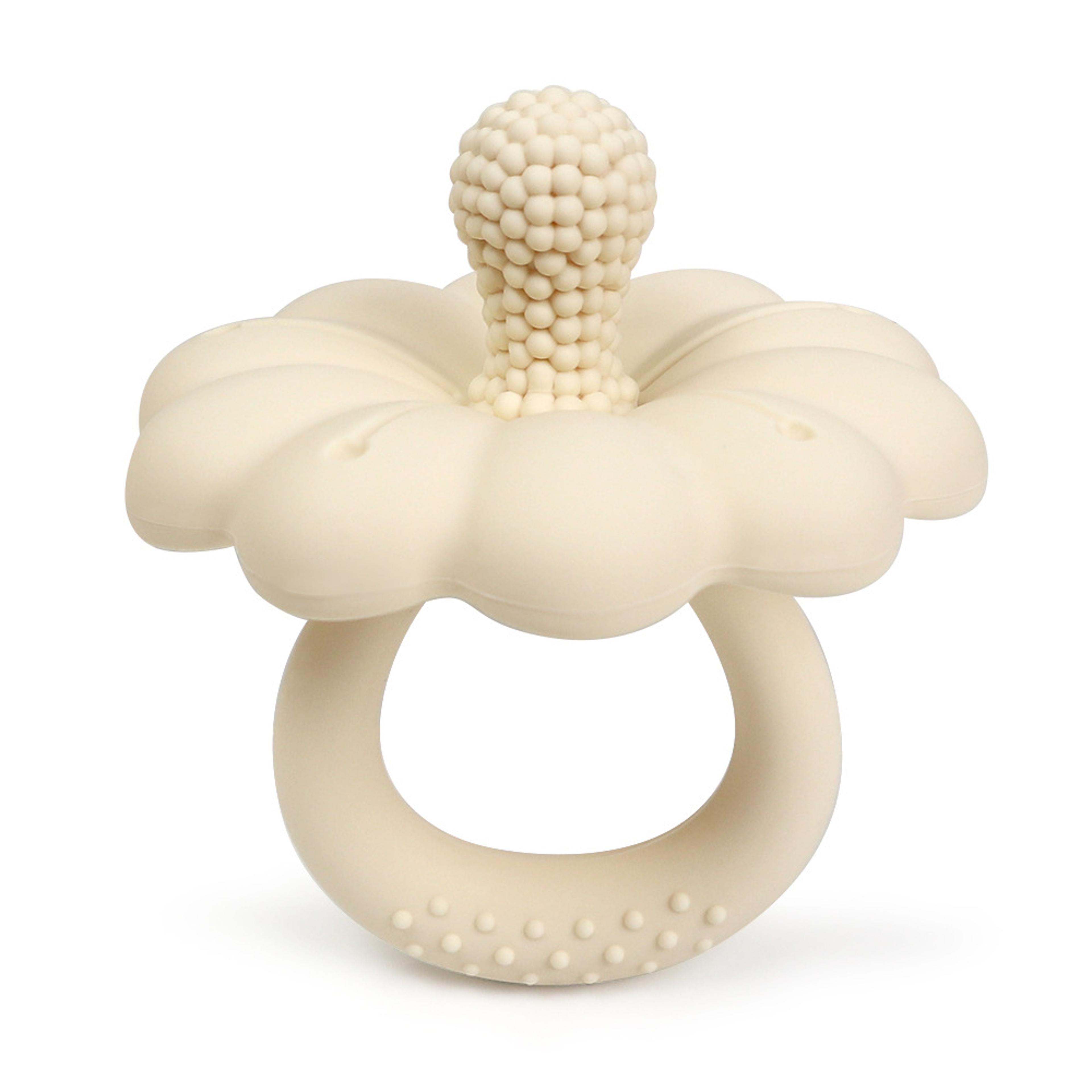 2026 Hot Sale Baby Flower Shape Teether Silicone Pacifier Teether Big Size Baby BPA Free Teether To 1