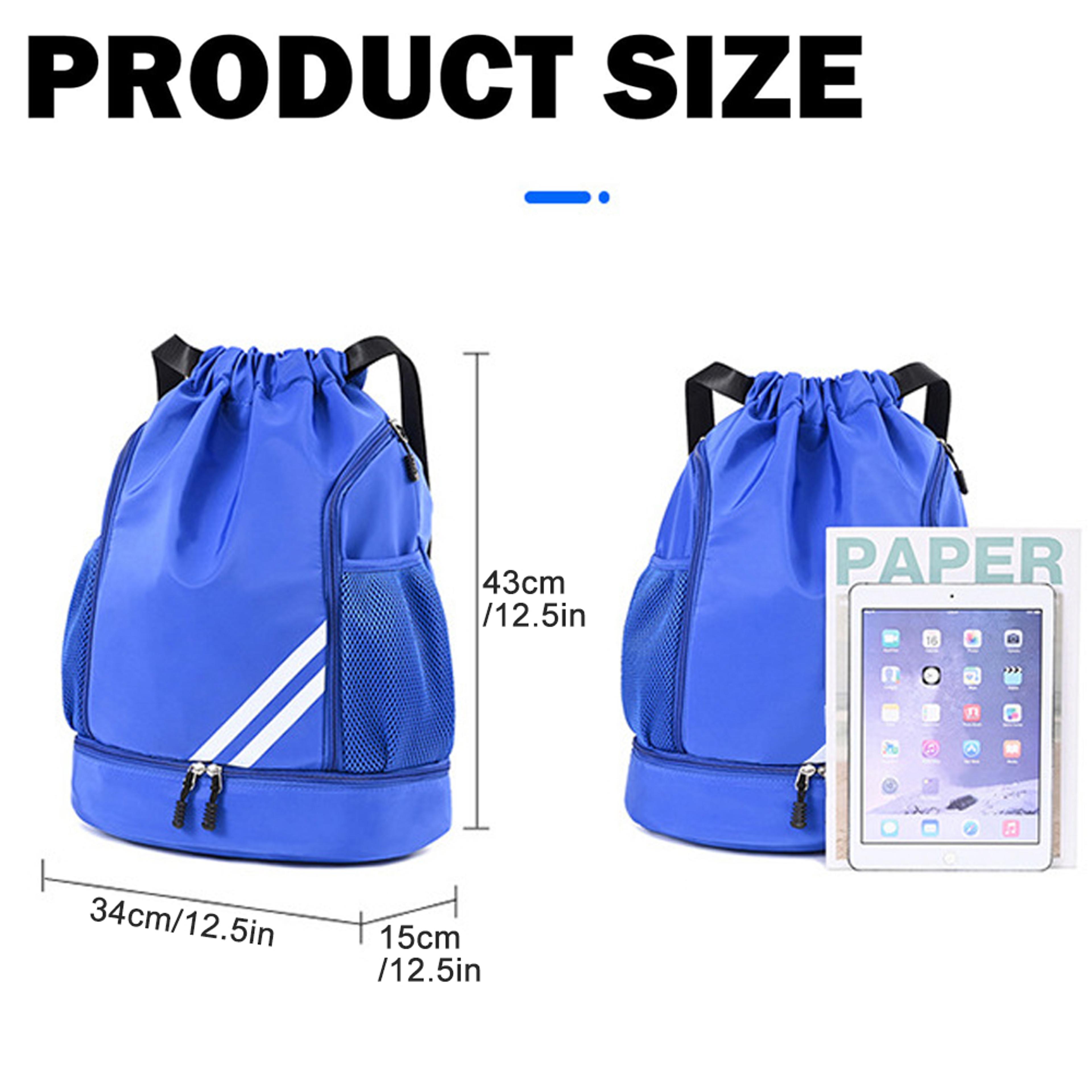 Waterproof Sports Drawstring Backpack With Shoe Compartment For Gym Soccer And Travel 8