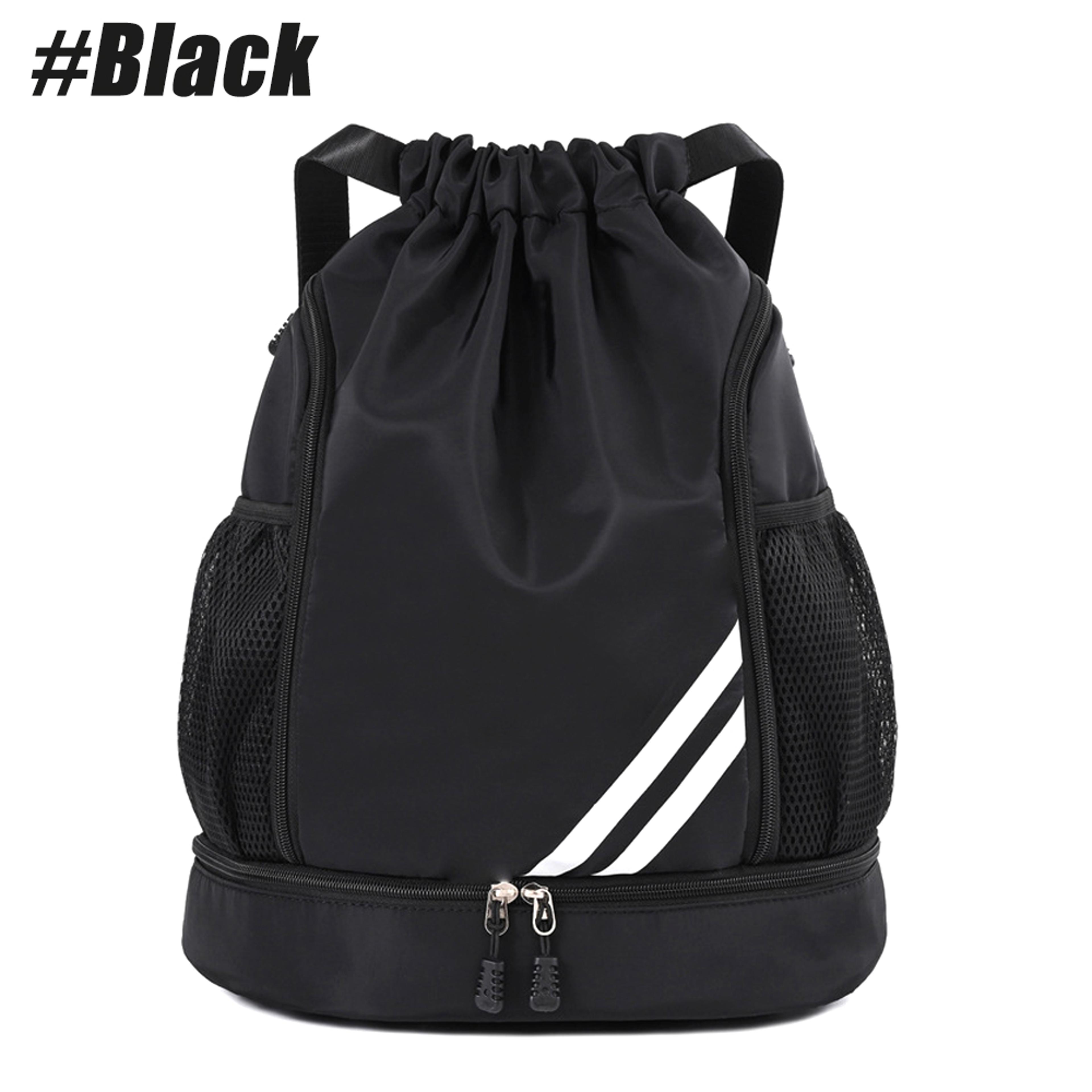 Waterproof Sports Drawstring Backpack With Shoe Compartment For Gym Soccer And Travel 3