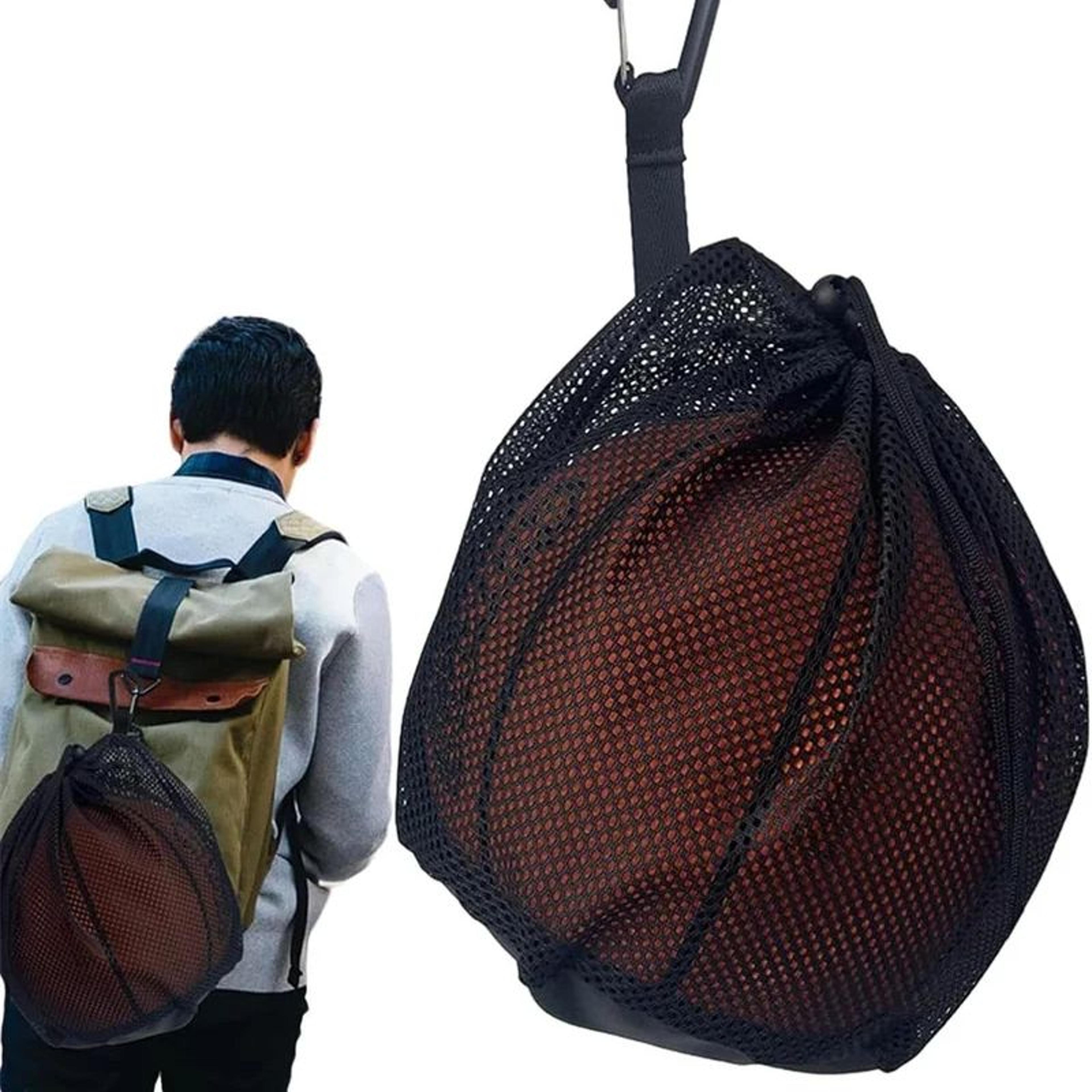 lightweight mesh drawstring backpack for sports balls, swim gear & travel storage