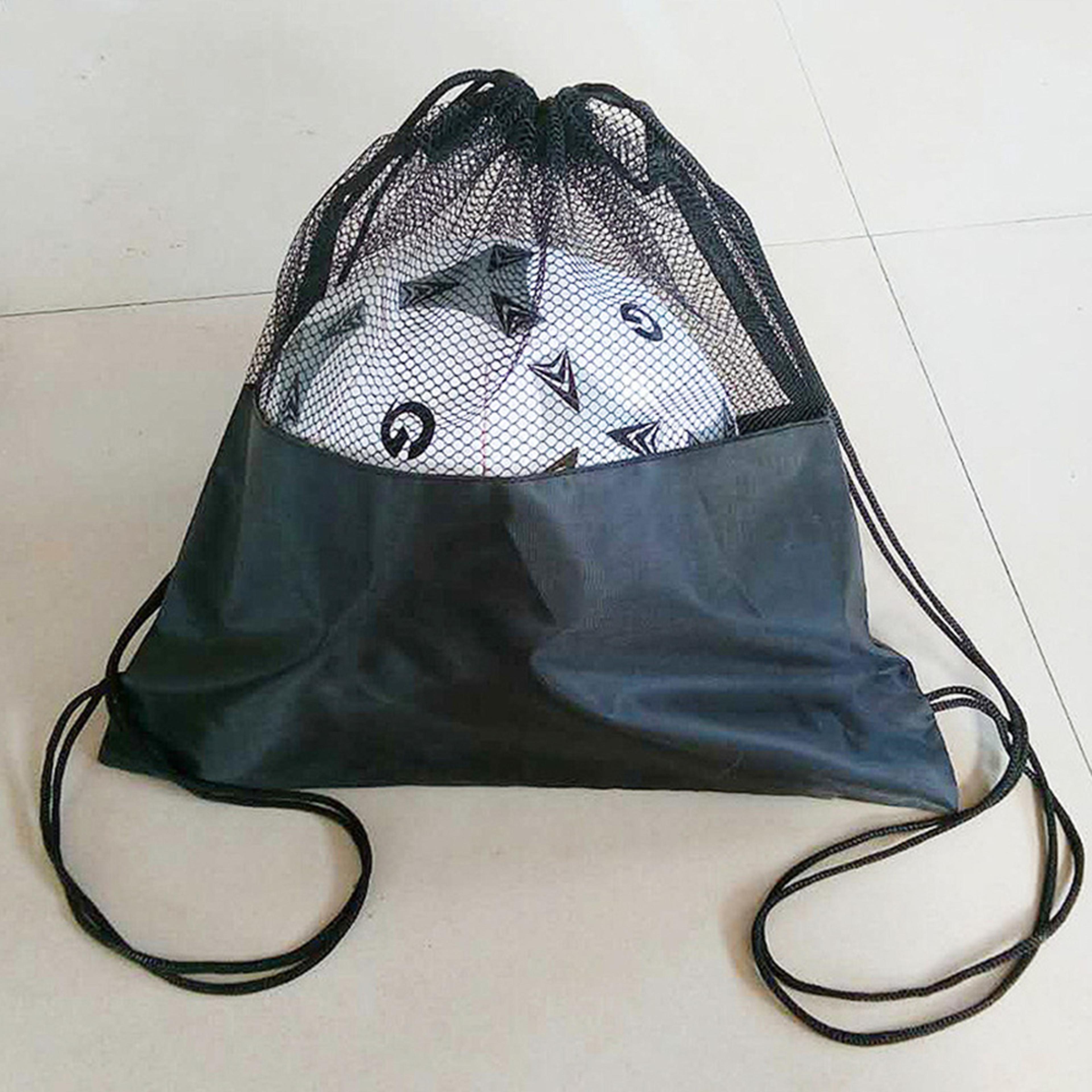 portable mesh ball bag backpack for basketball, soccer, volleyball & sports gear storage