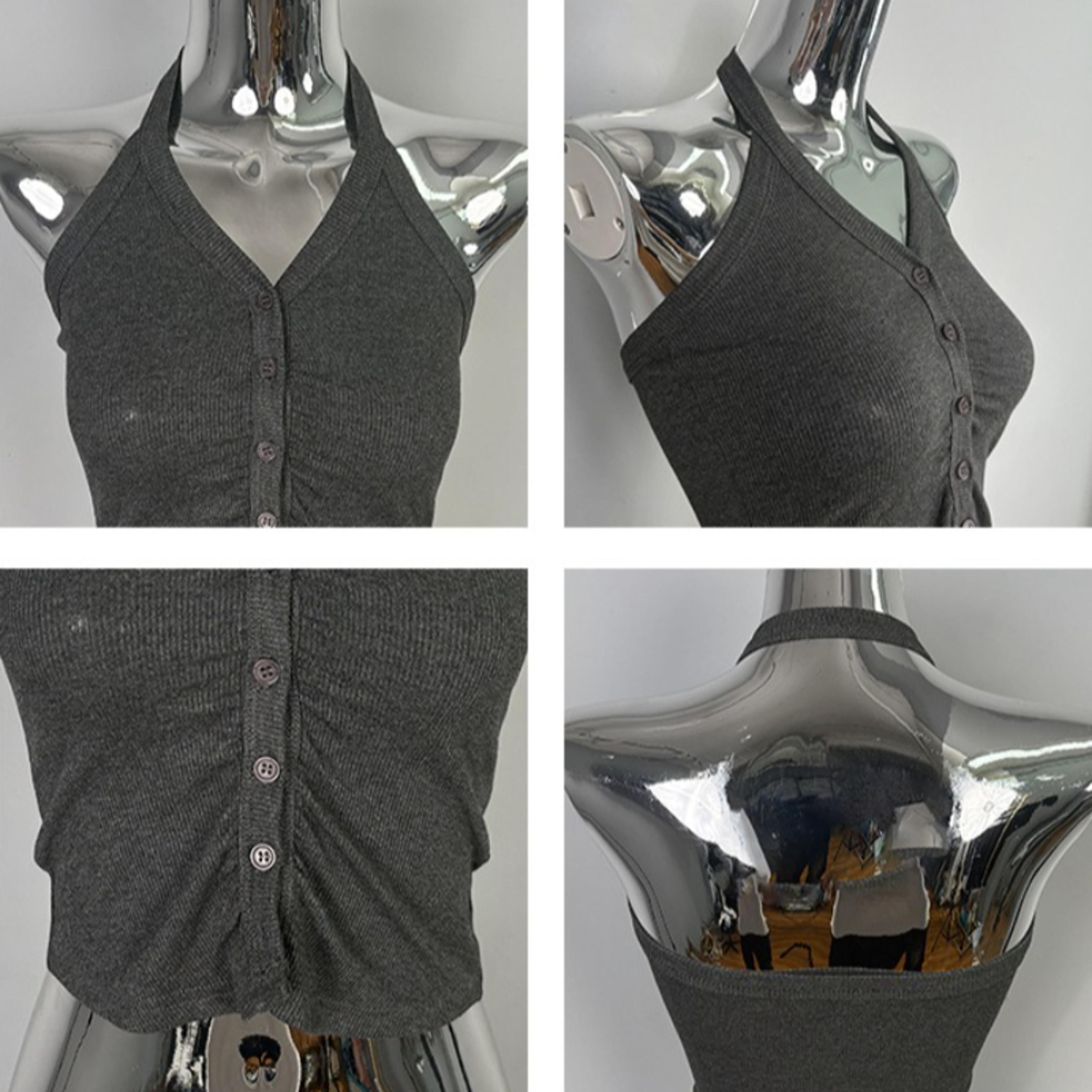 Korean Halter Crop Top Slim Fit Y2K Camisole For Women 8