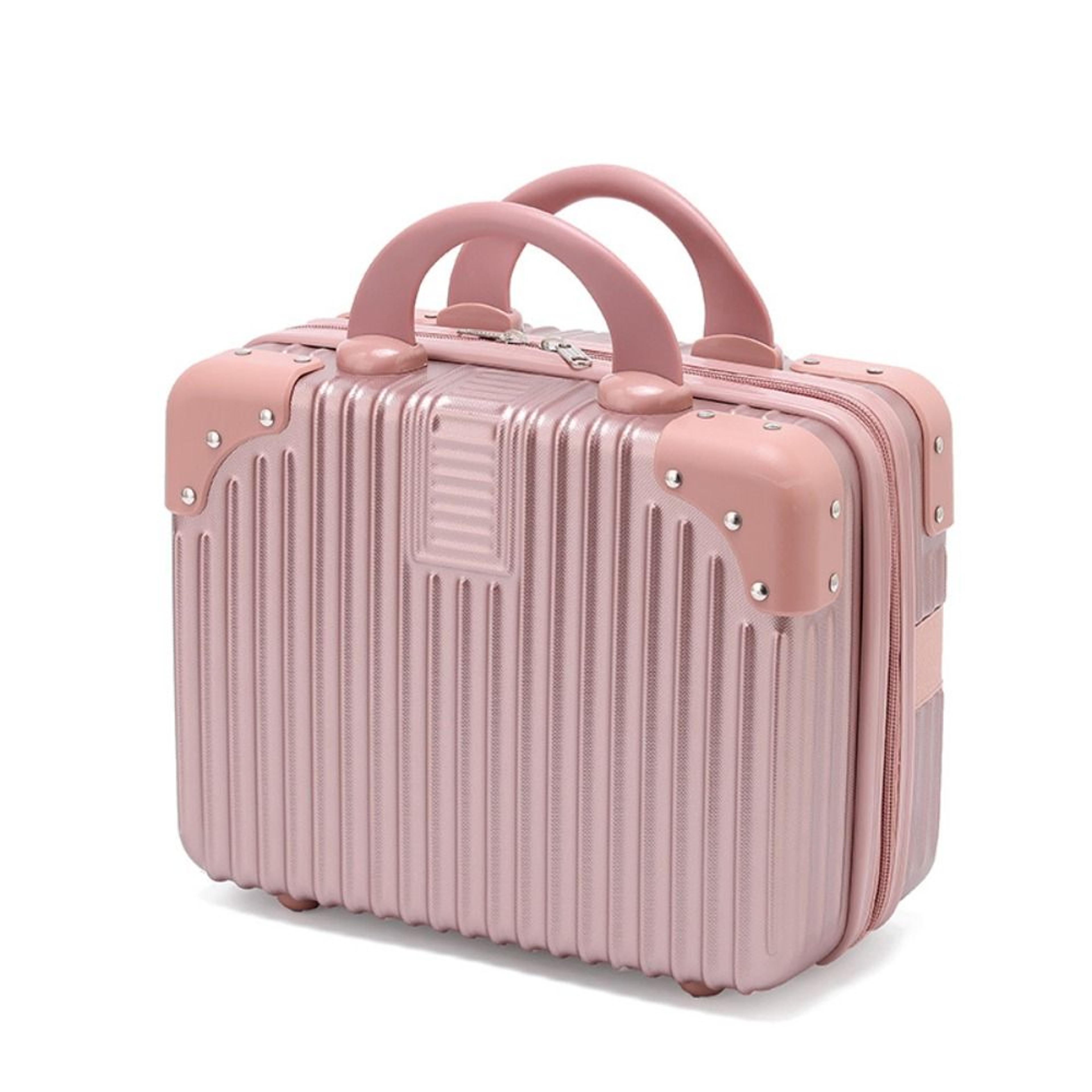 Mini Travel Suitcase Makeup Case With Password Lock Carry On Cosmetic Organizer 0