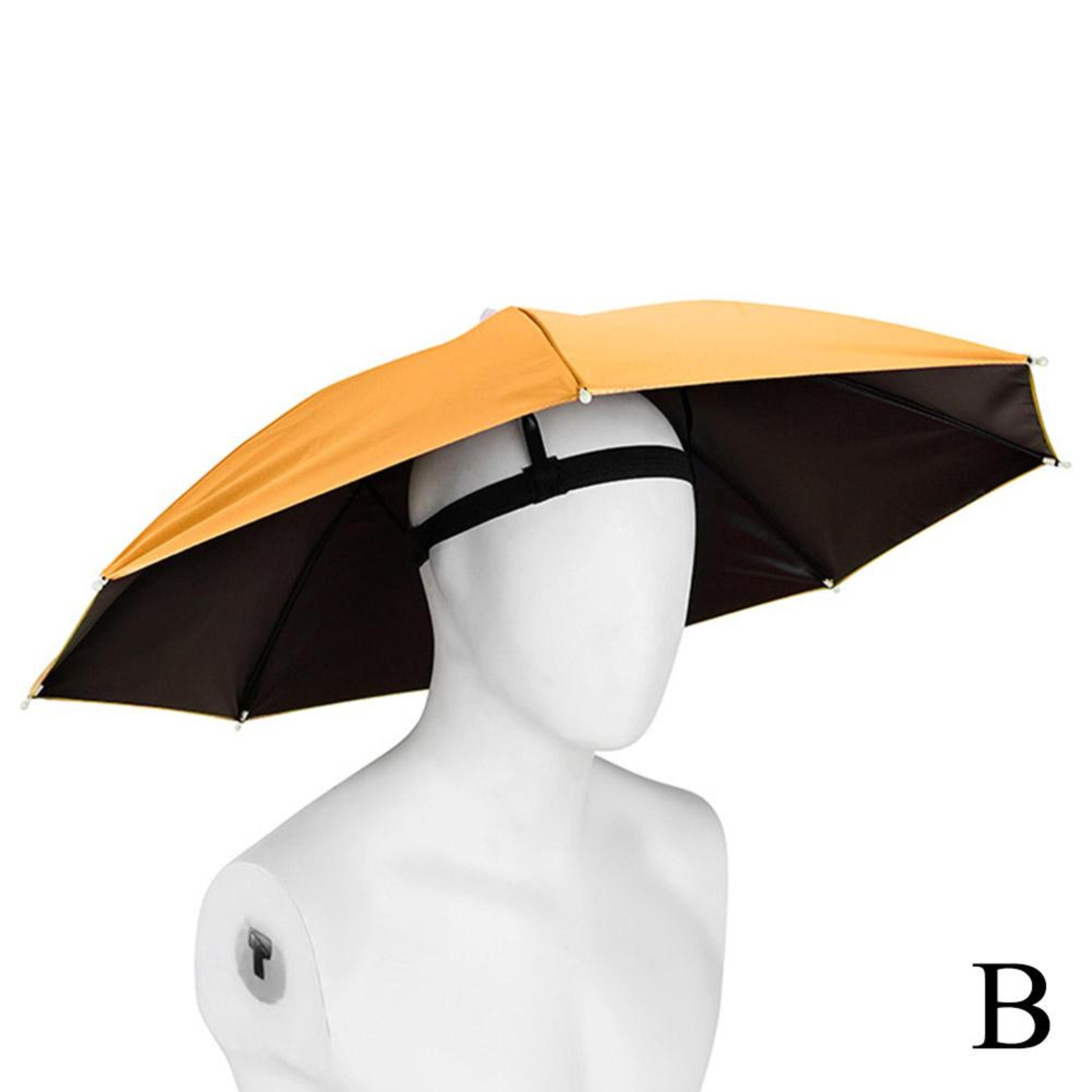 Portable Umbrella Hat For HandsFree Rain  Sun Protection  Foldable Fishing  Camping Cap 1