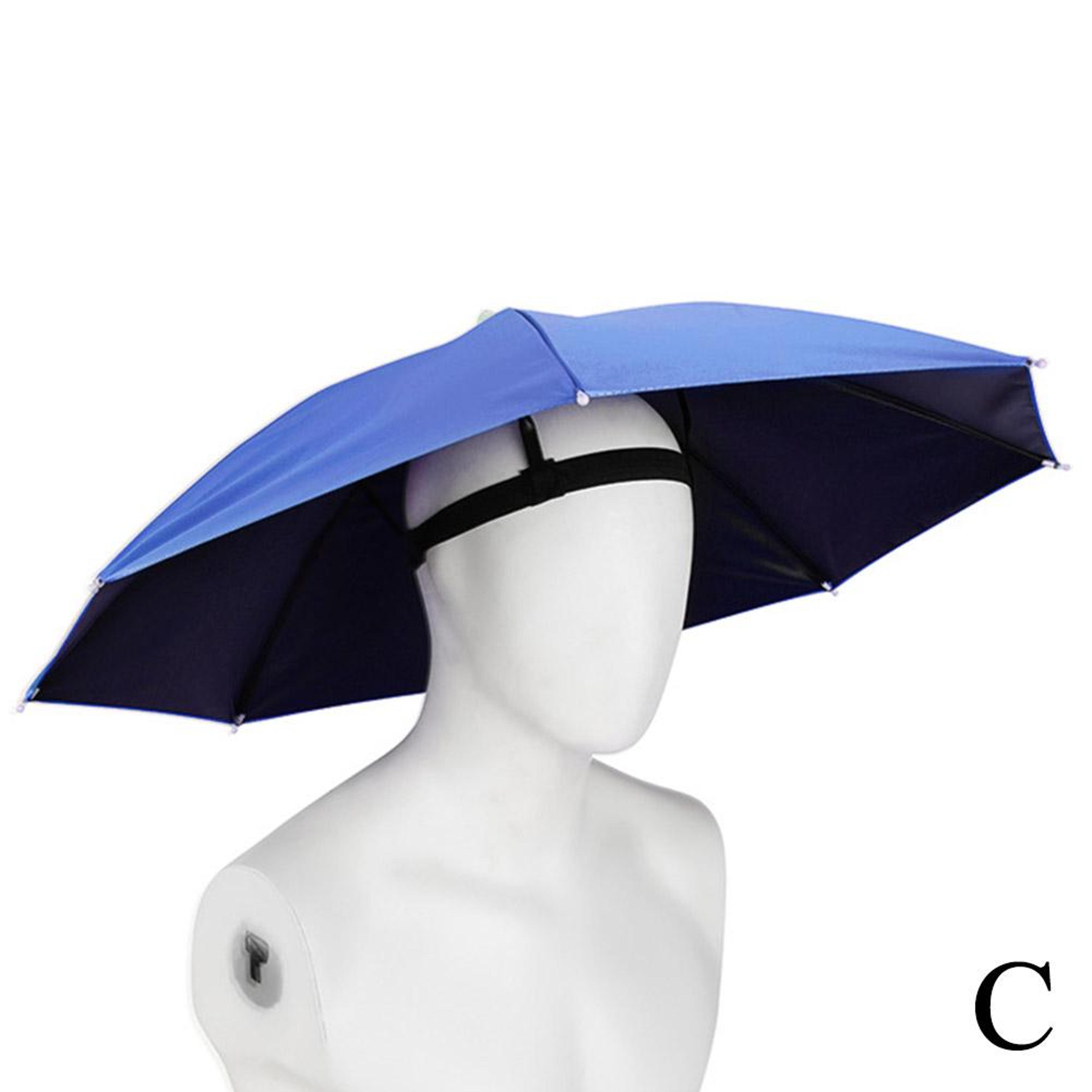 Portable Umbrella Hat For HandsFree Rain  Sun Protection  Foldable Fishing  Camping Cap 2