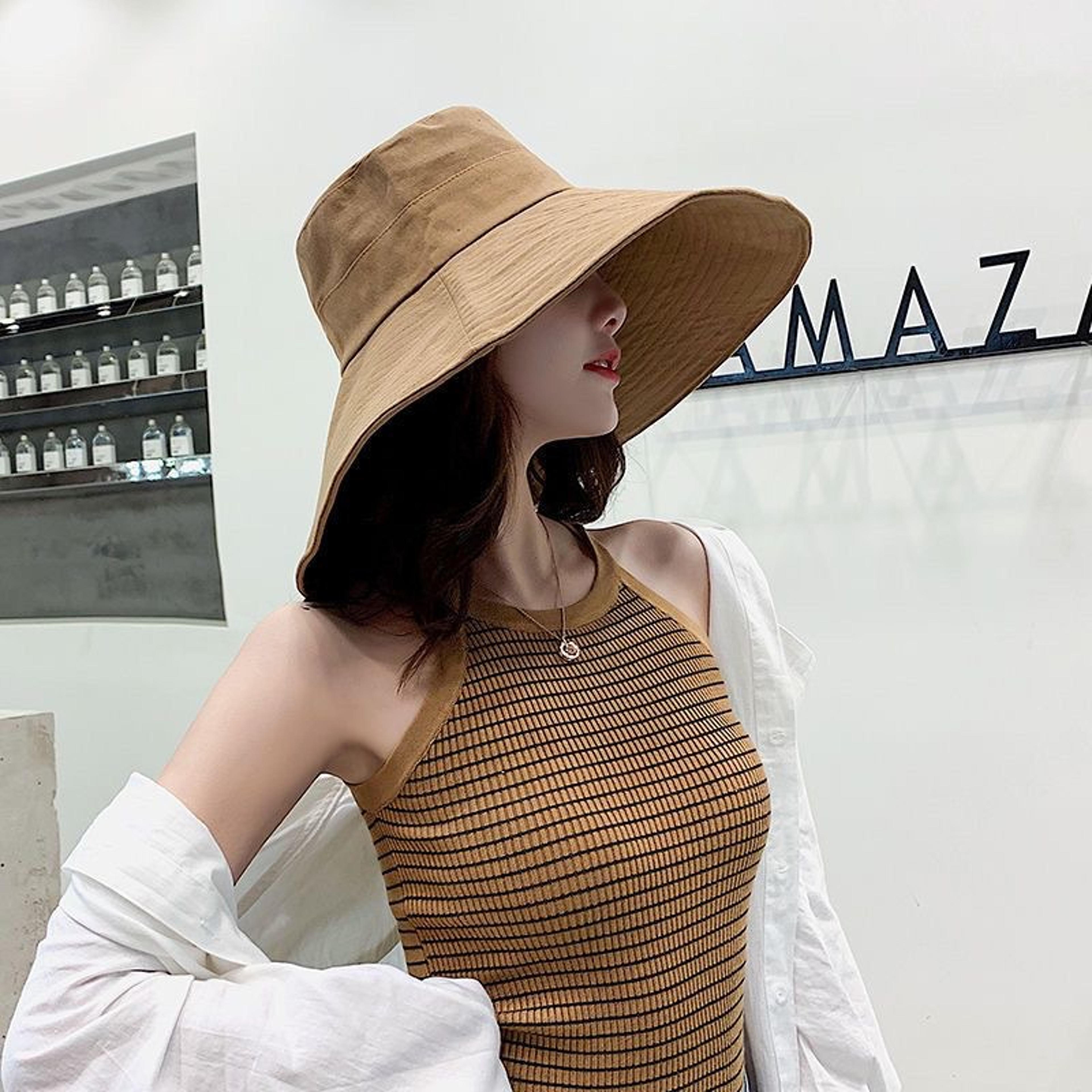 Wide Brim Sun Hat For Women Foldable UV Protection Bucket Hat With Full Face Shade 3