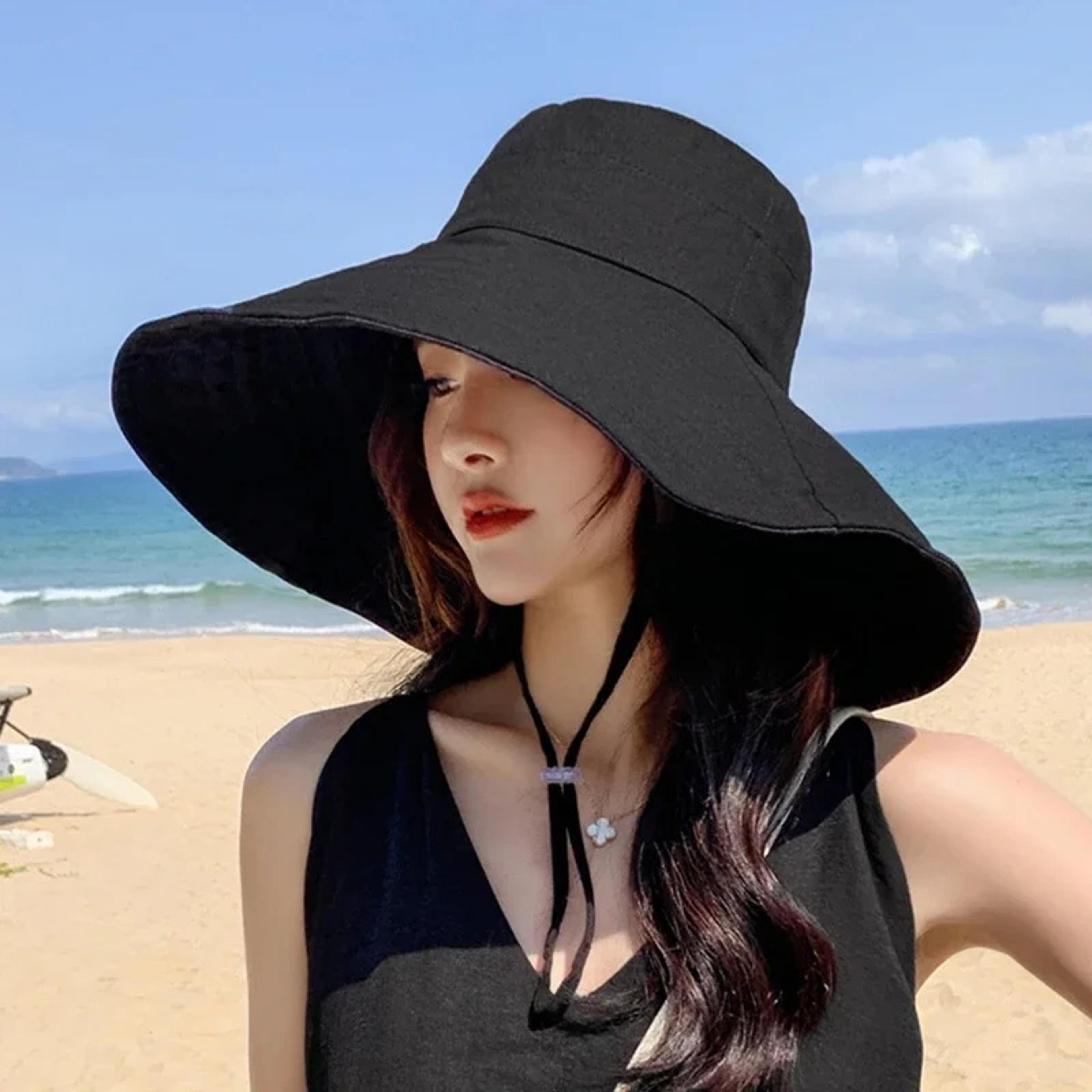 Wide Brim Sun Hat For Women Foldable UV Protection Bucket Hat With Full Face Shade 4