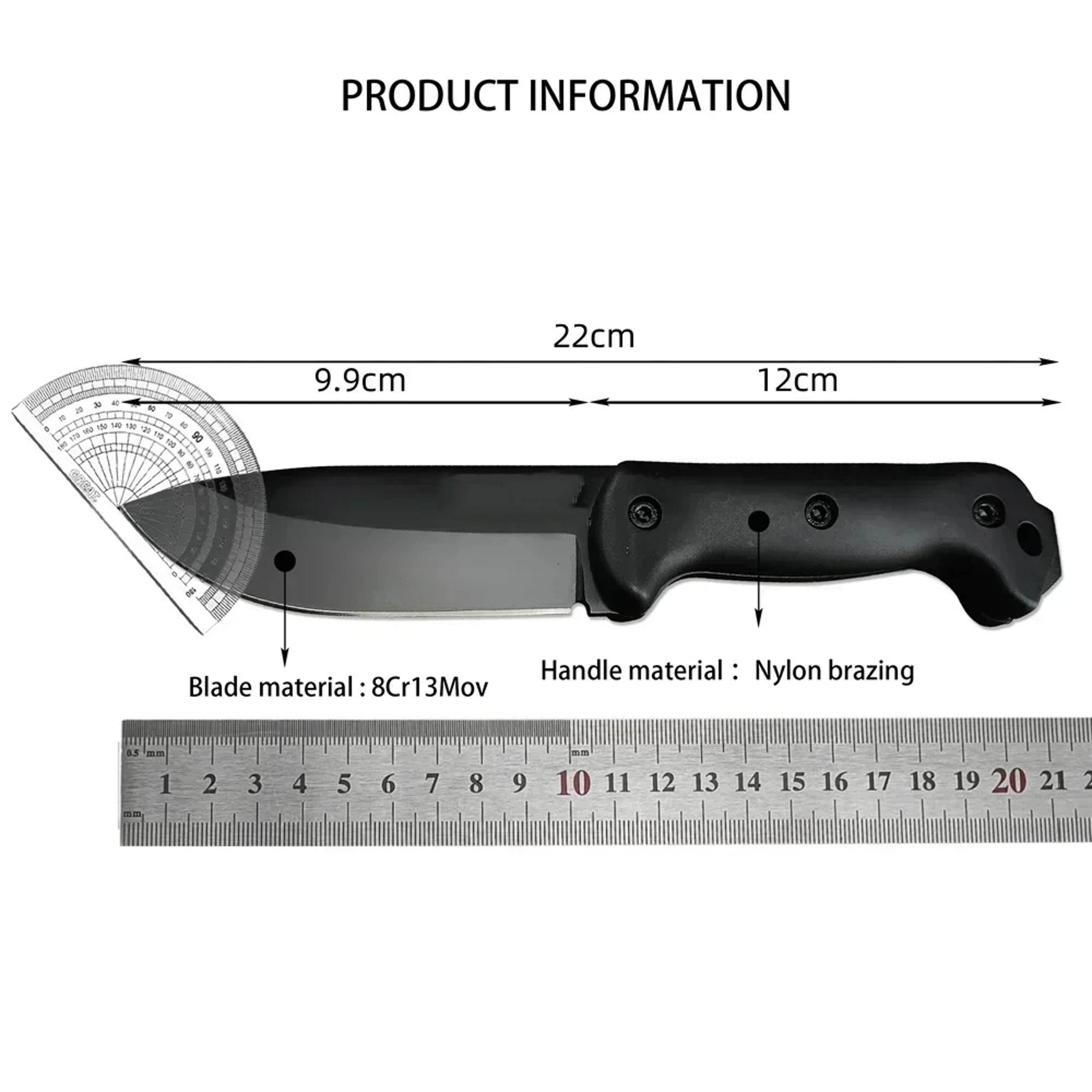 KB Becker Fixed Blade Knife For Camping Survival  Bushcraft With 8Cr13Mov Steel 5