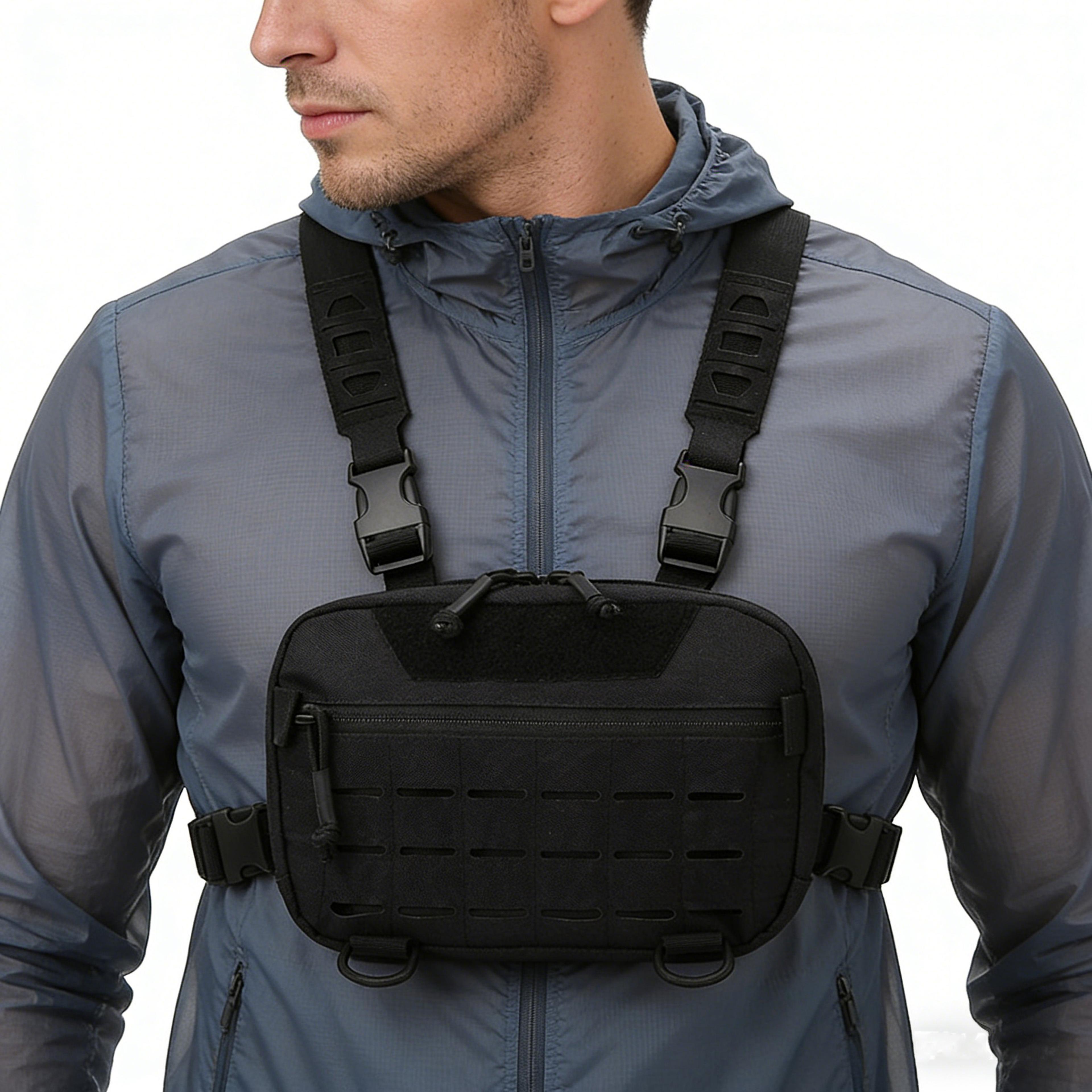 Tactical Chest Bag Adjustable EDC Chest Pack For Hiking Hunting  Travel 0