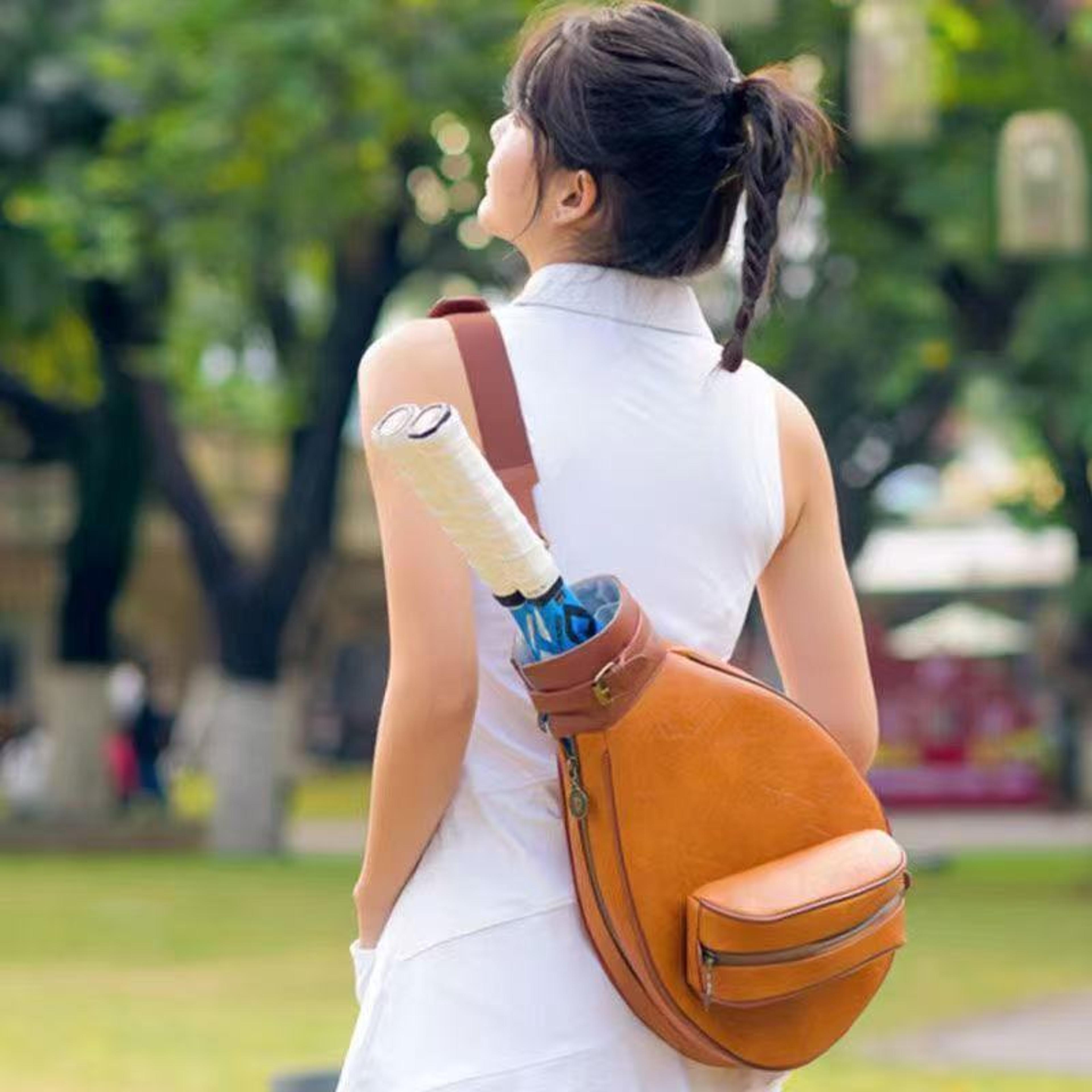 Retro Tennis Racket Bag For Rackets Crossbody Badminton Bag Sports Sling Backpack 4