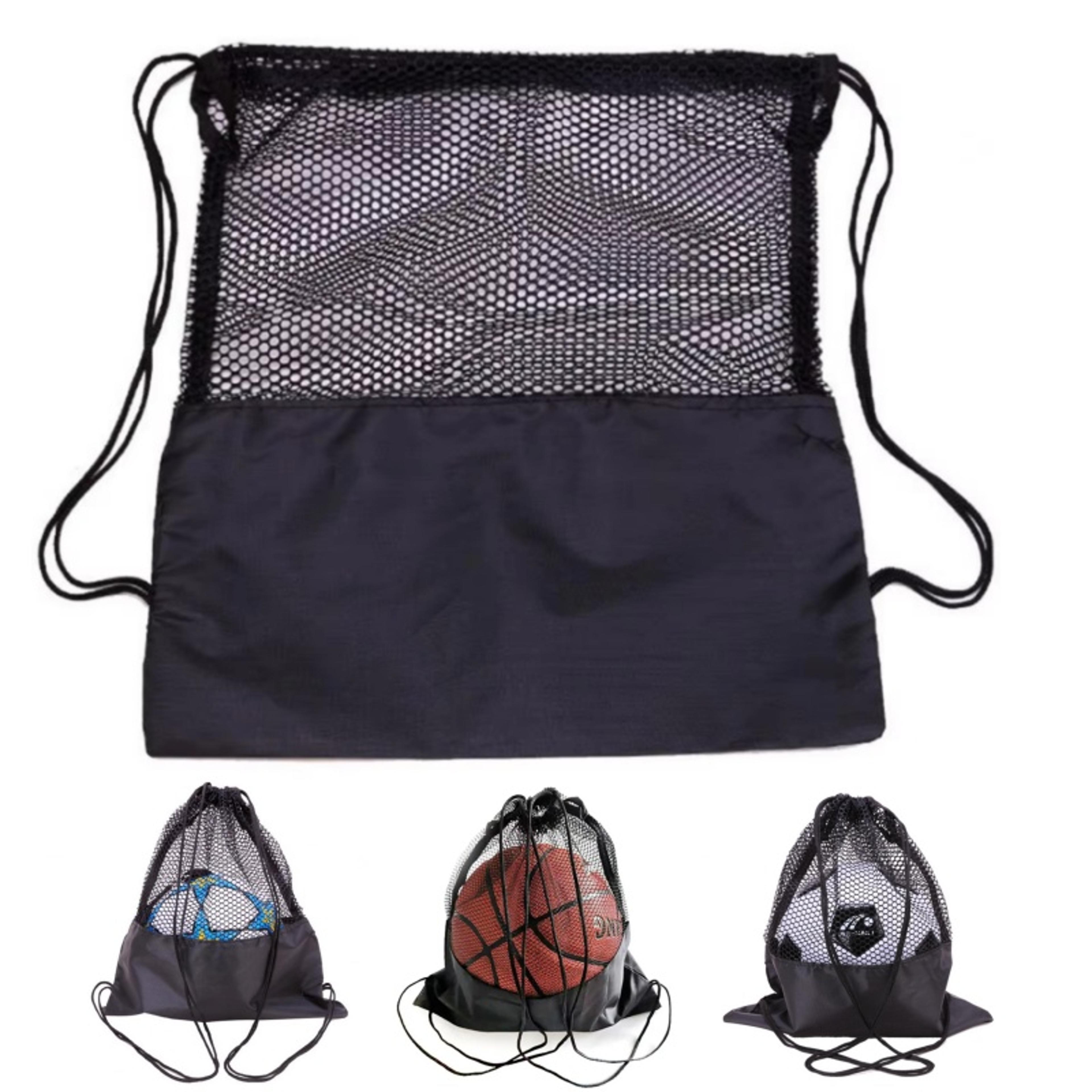 Lightweight Mesh Drawstring Backpack Sports Ball Storage Bag For Gym Hiking  Travel 3