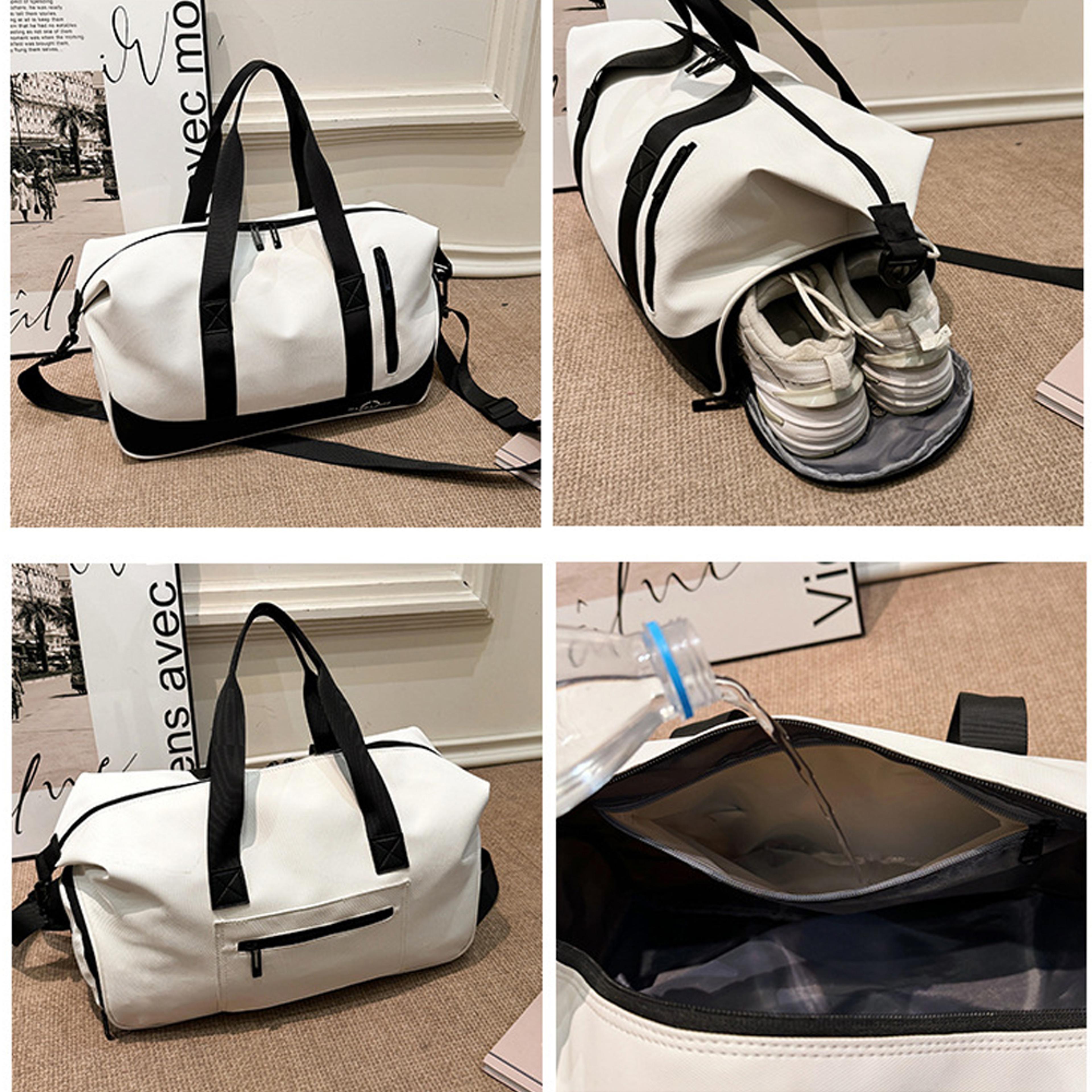 Lightweight Waterproof Gym Duffel Bag With Shoe Compartment  Wet Pocket 5