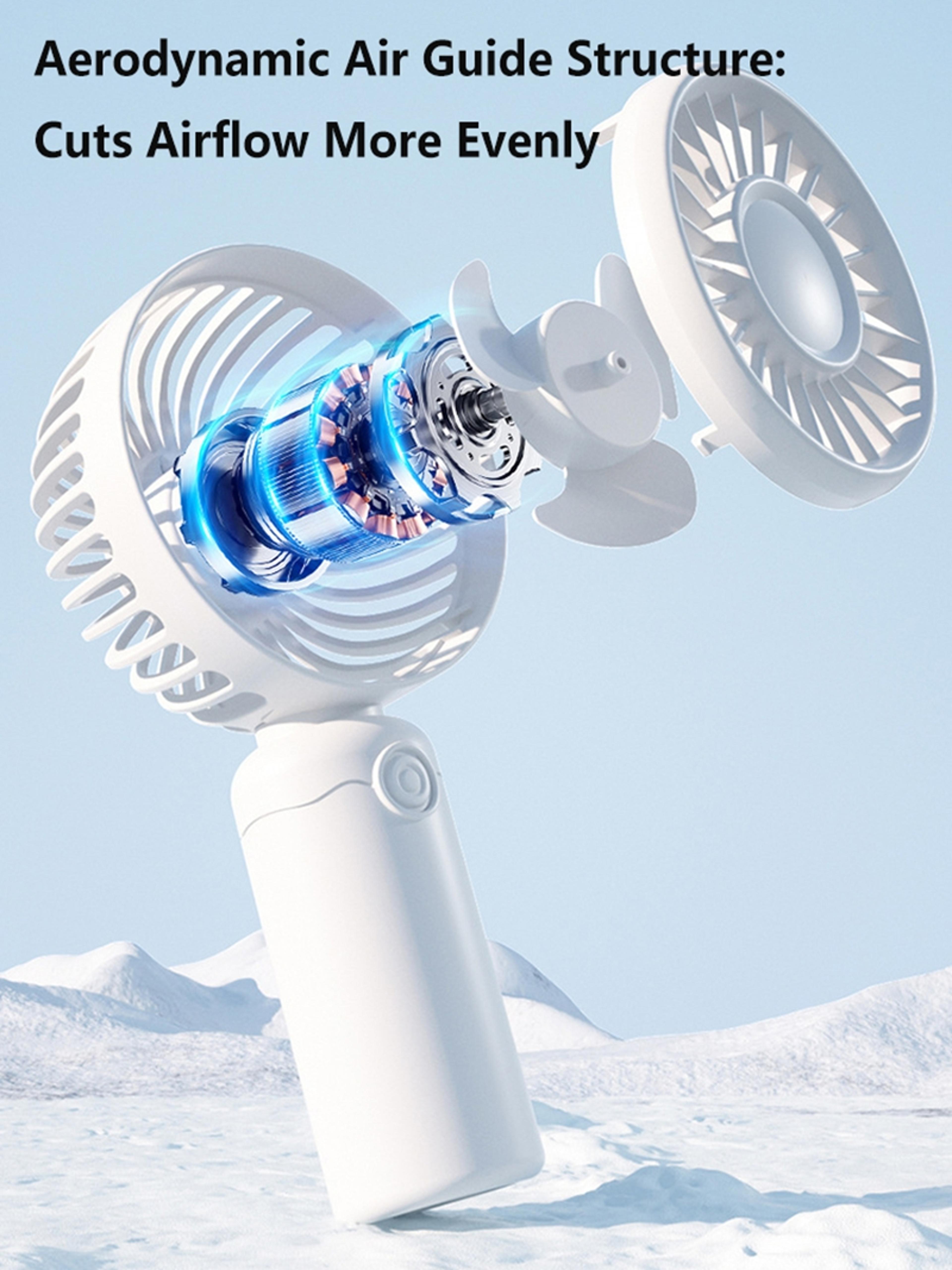 Portable Mini Fan USB Rechargeable Quiet Desk Fan For Travel Office Makeup 7