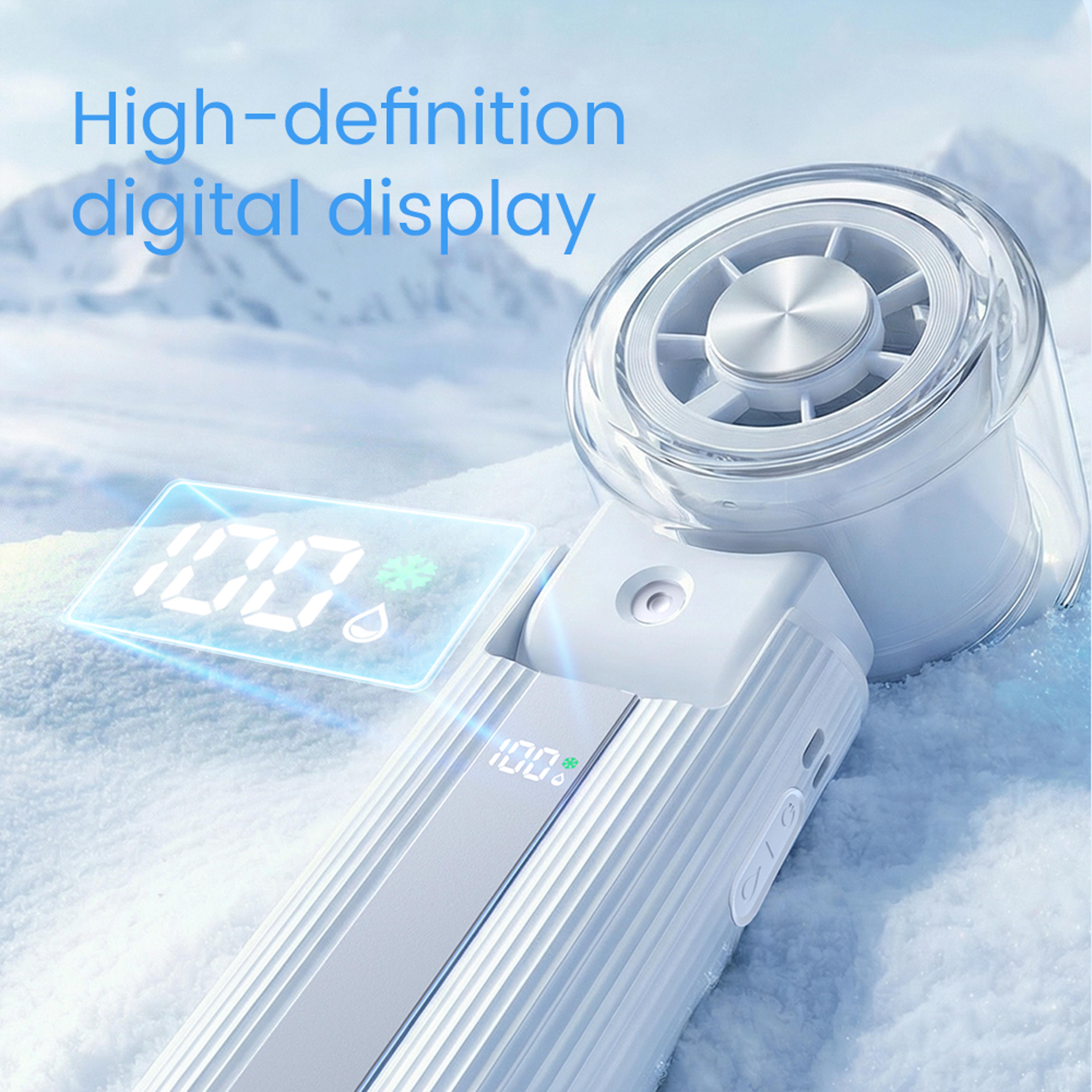 Portable Misting Fan USB Rechargeable Handheld Cooling Fan With 3600mAh Battery 6