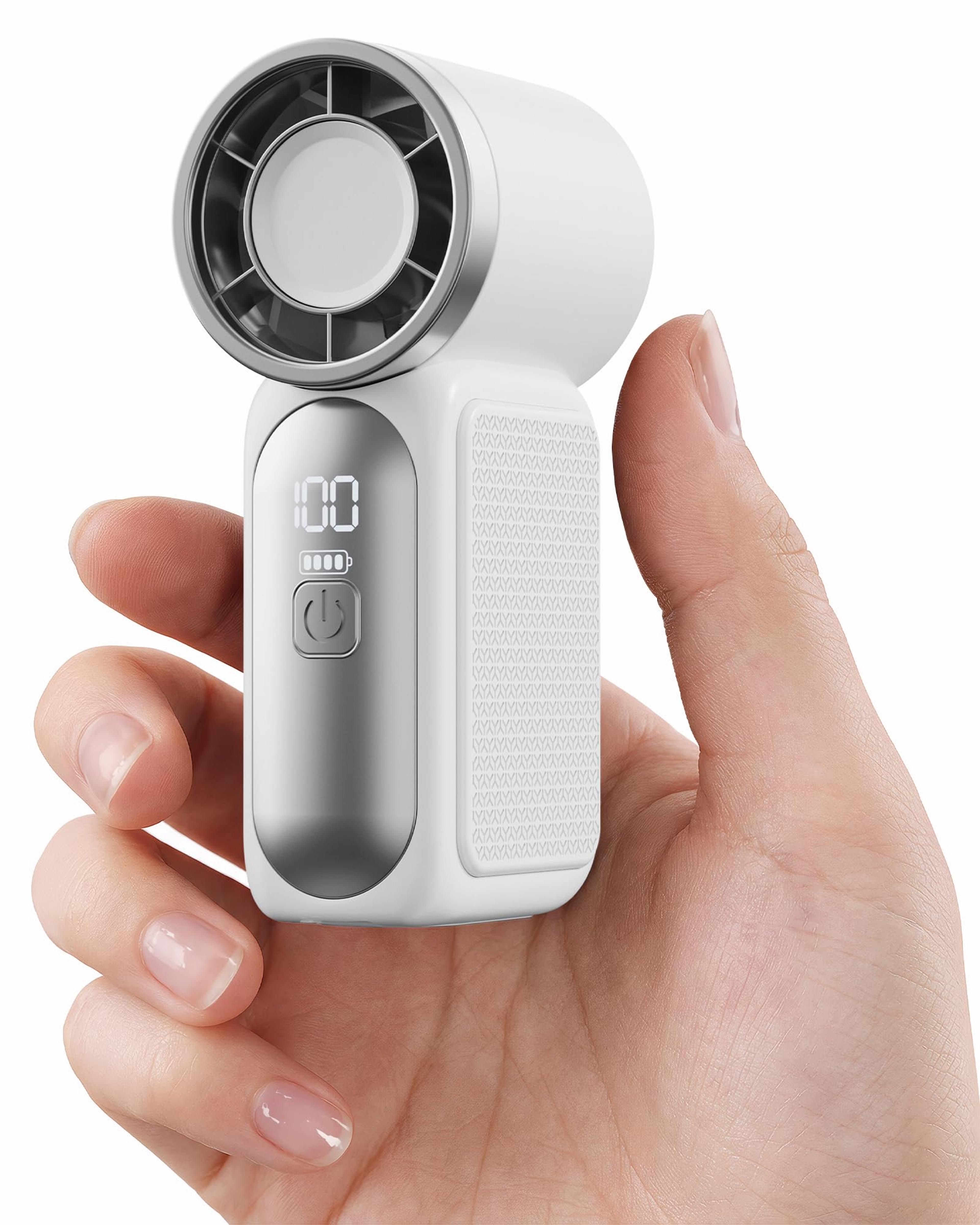 Portable Handheld Mini Personal Fan With LED Display 6Speed USB Rechargeable High Speed Cooling Fan 3