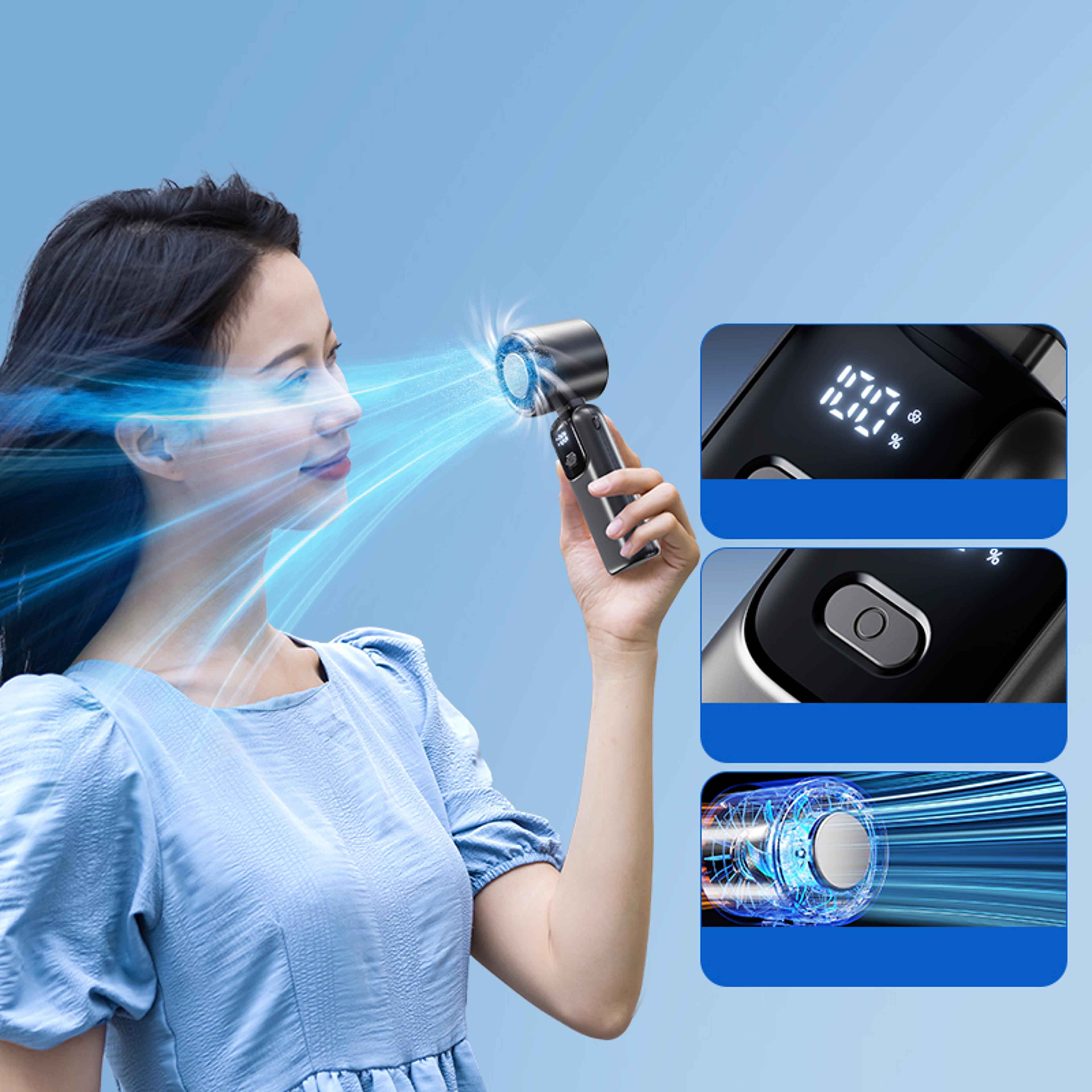 Portable Handheld Fan With Semiconductor Cooling  Foldable Neck Hanging Design 4