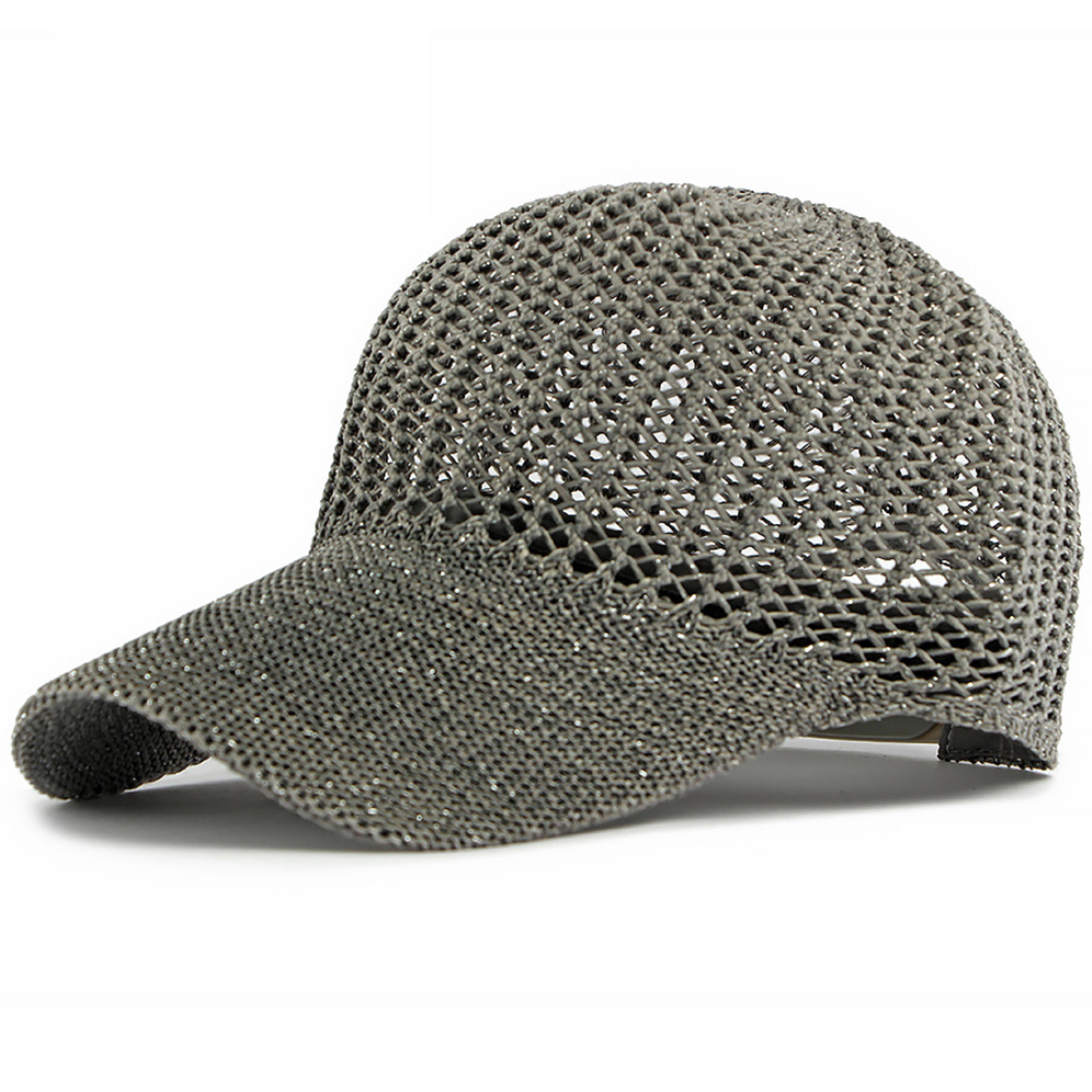 Breathable Knitted Baseball Cap Adjustable Summer Sun Snapback Hat For Men  Women 1