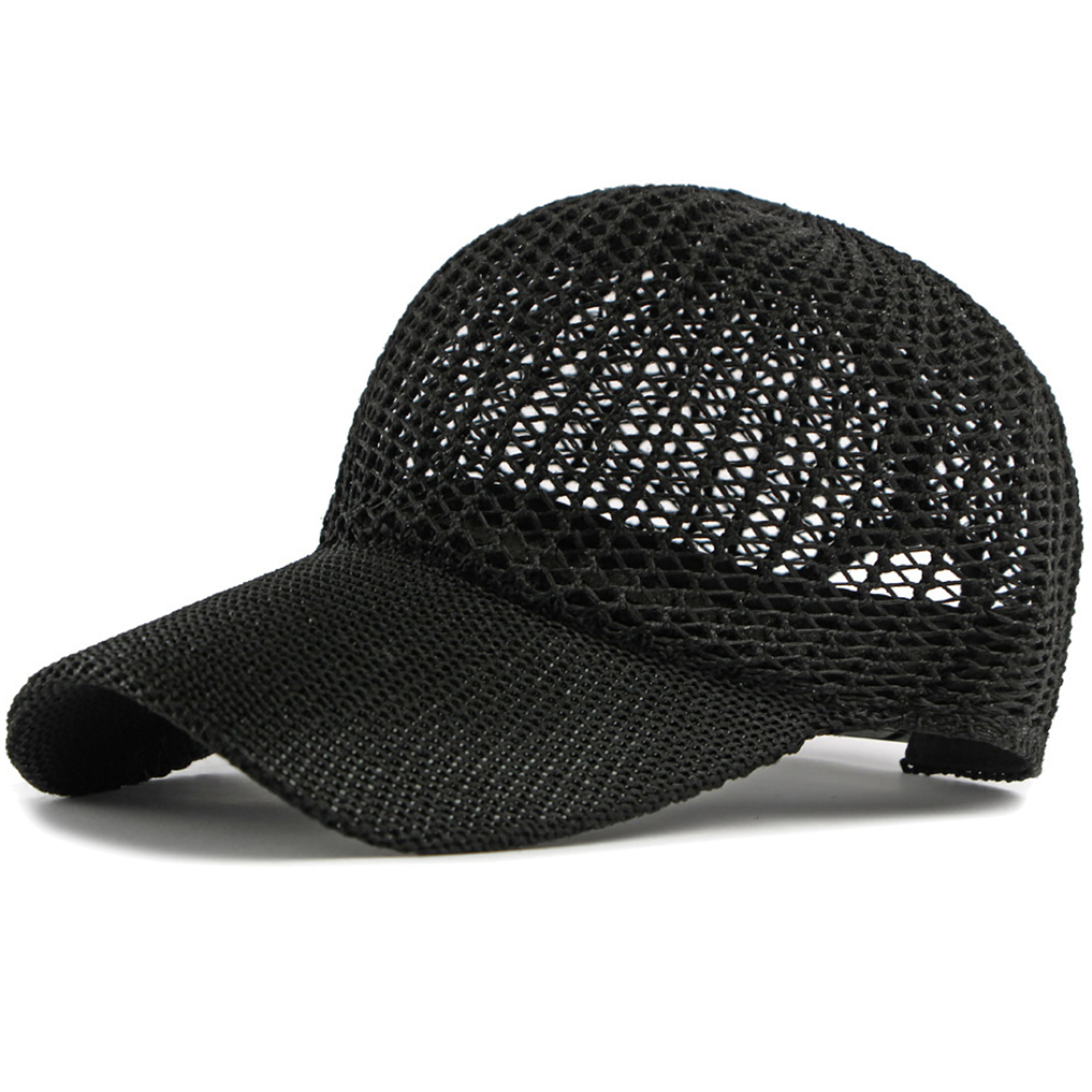 Breathable Knitted Baseball Cap Adjustable Summer Sun Snapback Hat For Men  Women 2