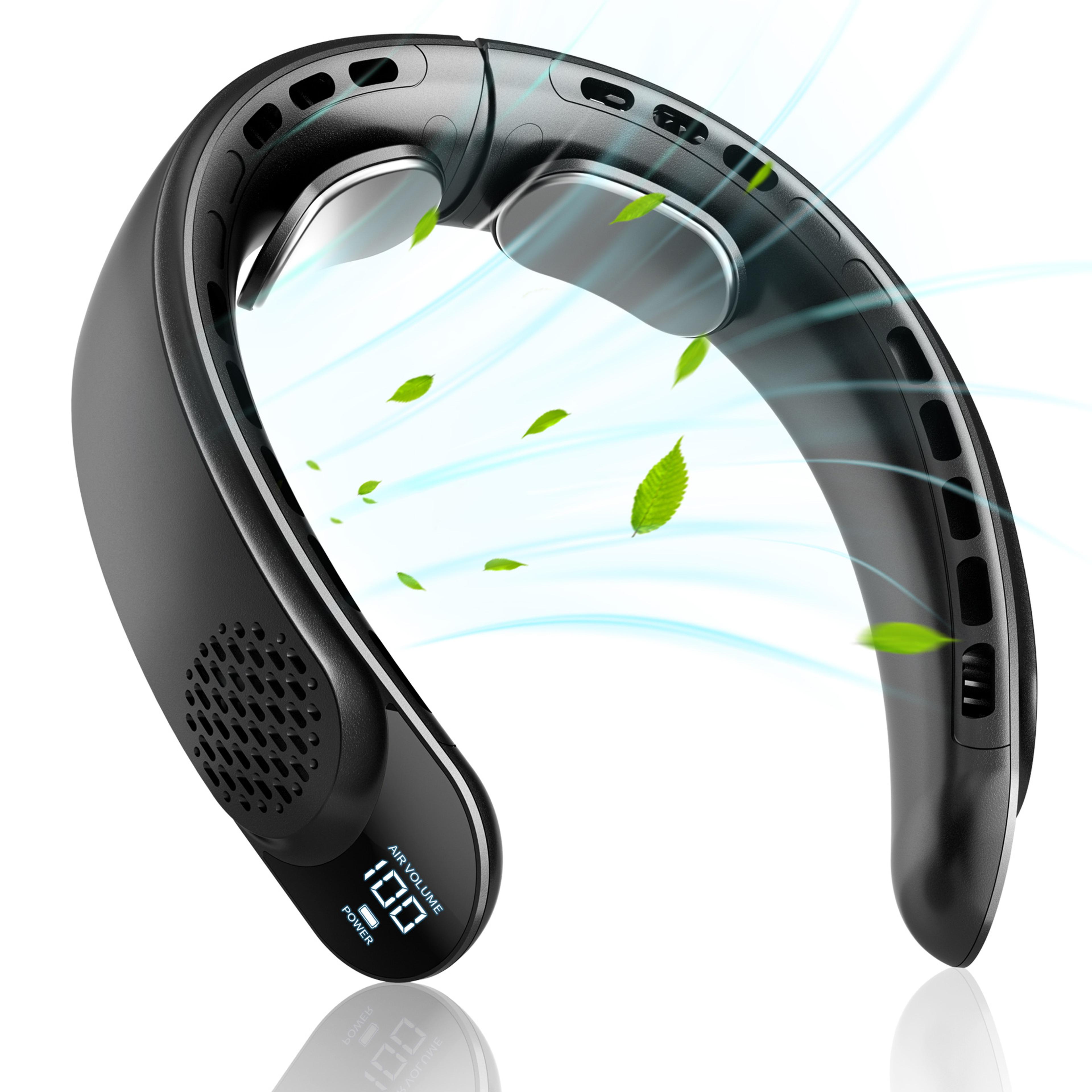 Portable Neck Fan Bladeless Rechargeable Neck Fan With Digital Display  3Speed Cooling 1