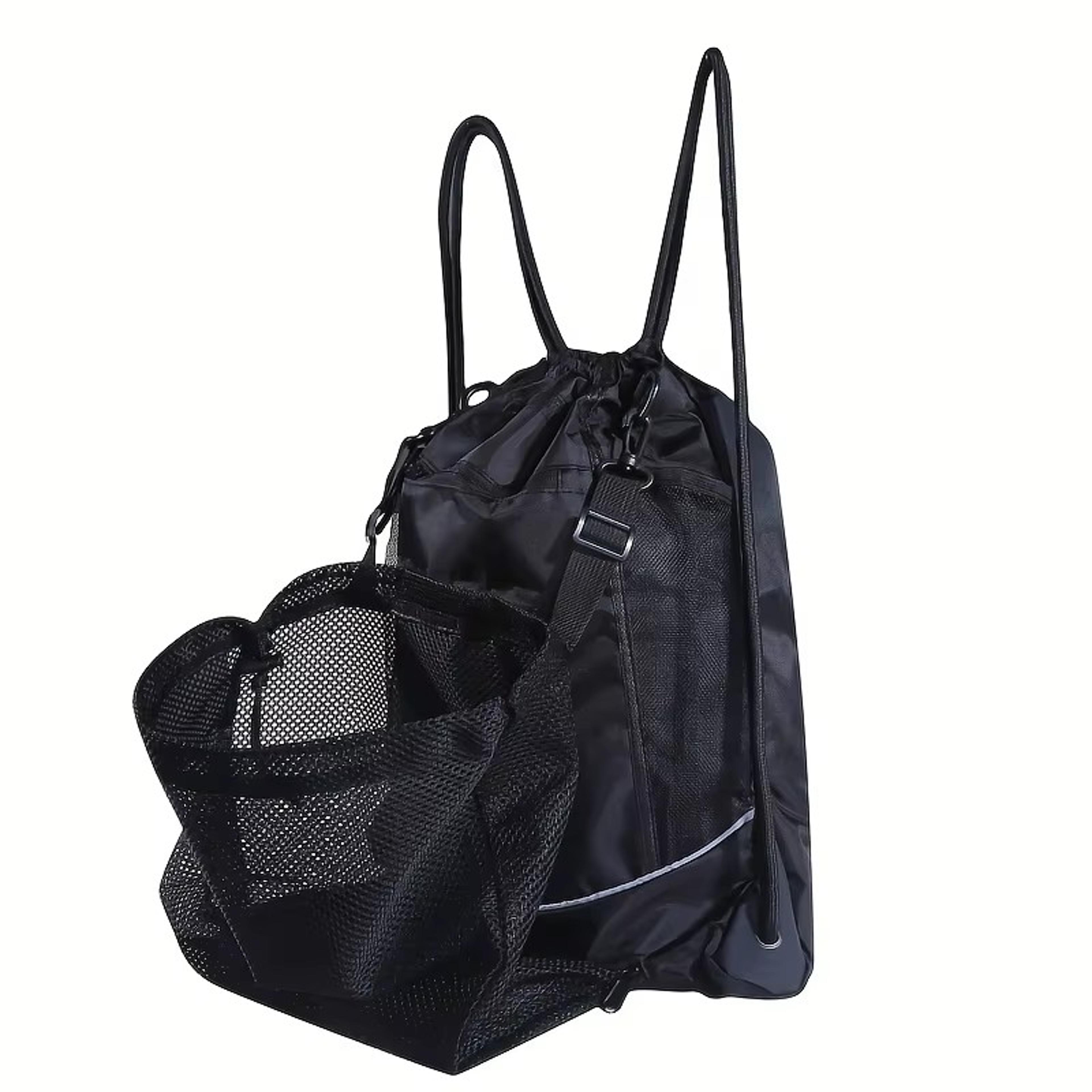 Basketball Backpack Mesh Sports Drawstring Ball Storage Bag 3