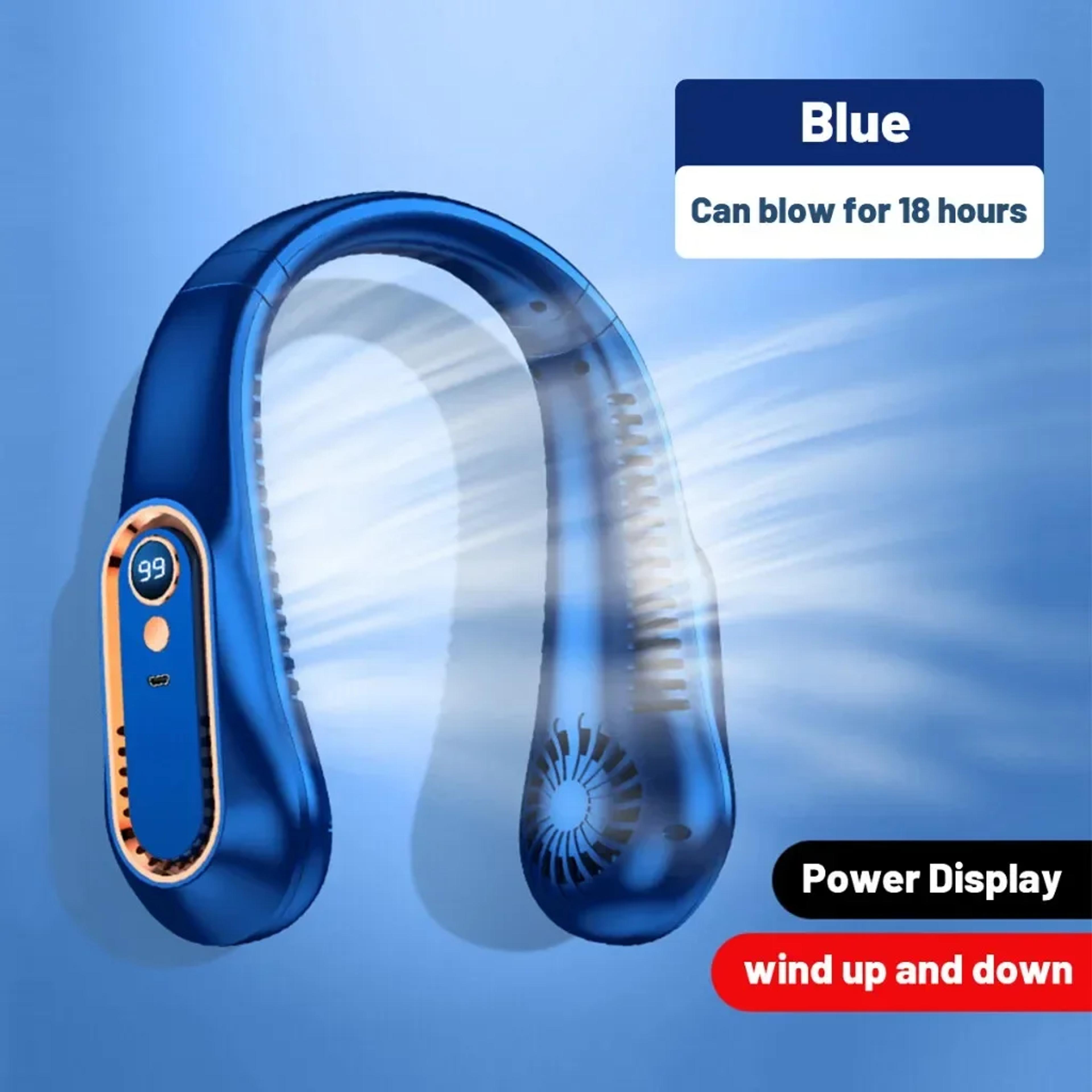 Bladeless Neck Fan Portable USB Rechargeable Hands Free Cooling Fan With Digital Display 1