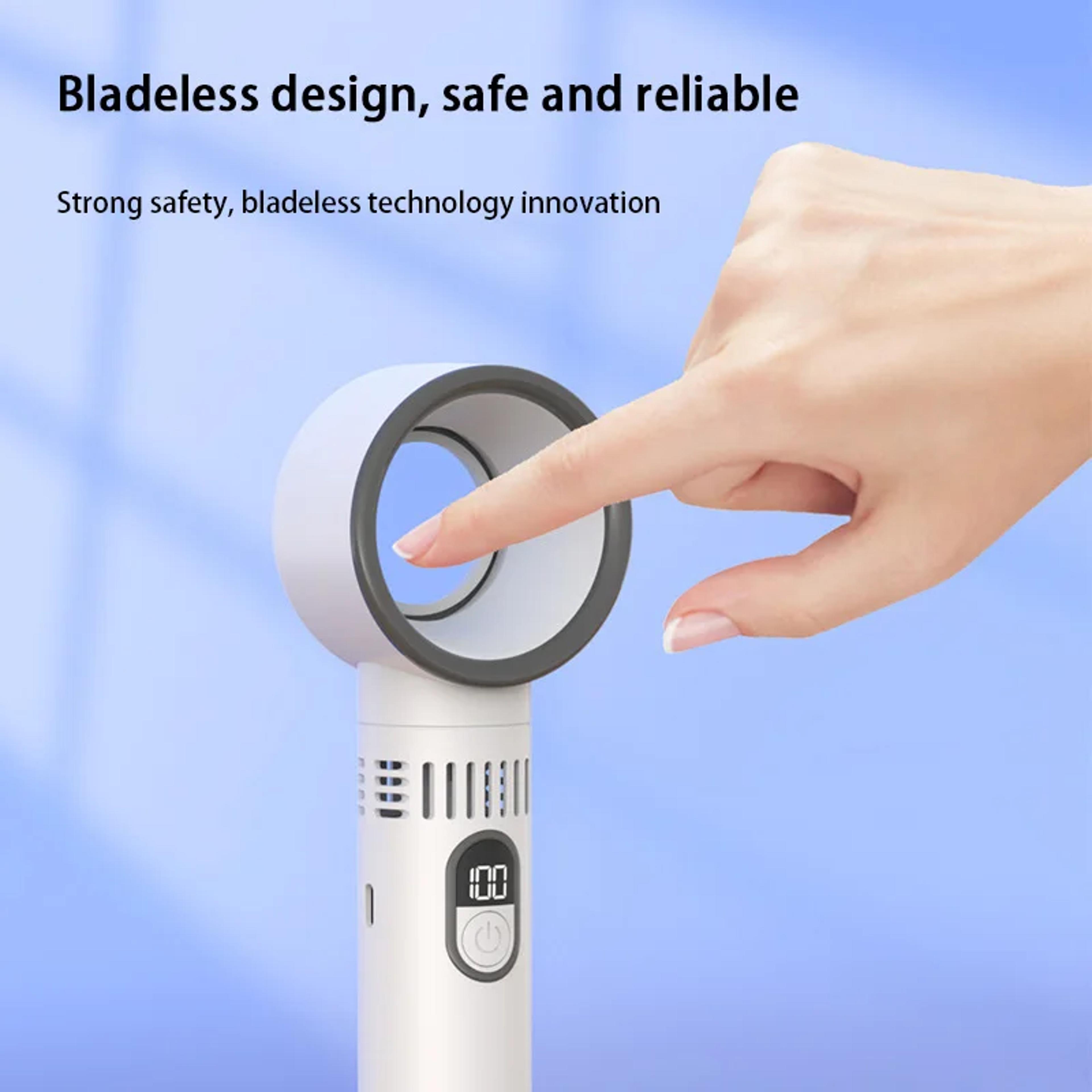 Portable Handheld Fan With LED Display Speed Rechargeable Mini Cooling Fan 4