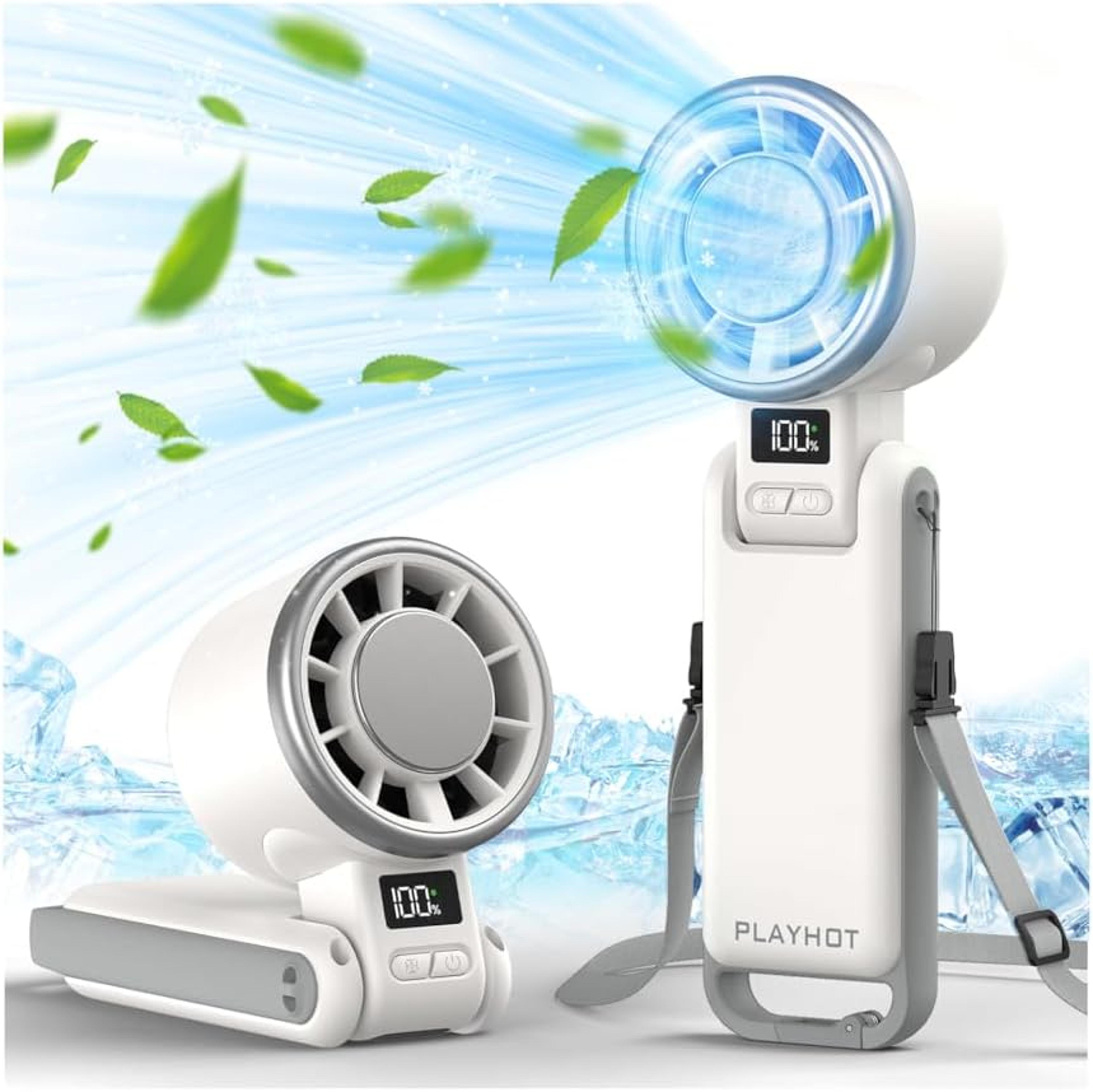 Portable Handheld Turbo Cooling Fan With Ice Cooling And 5Speed Rechargeable Airflow 3
