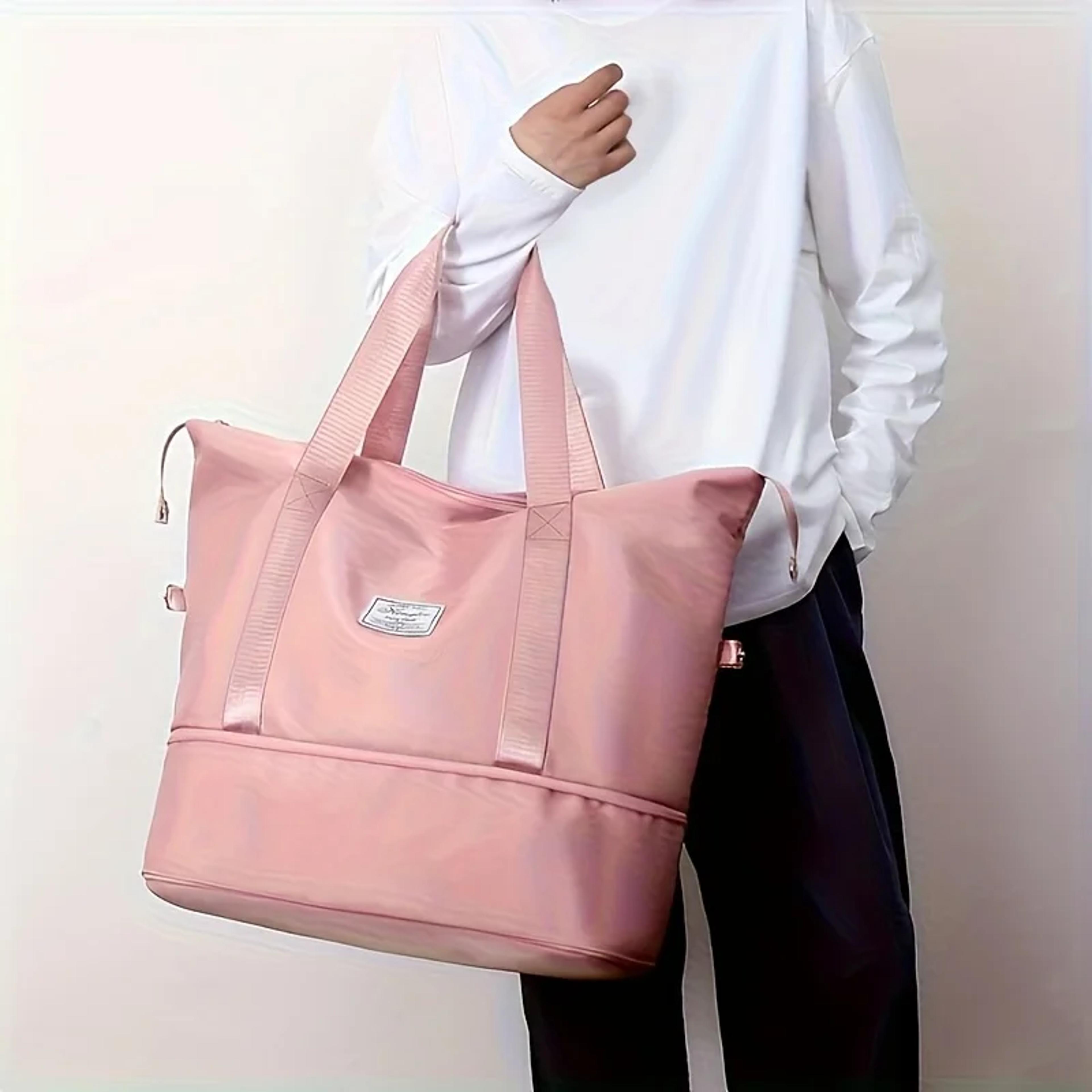 Womens Duffle Bag Large Capacity Lightweight Nylon Gym Travel Tote 7