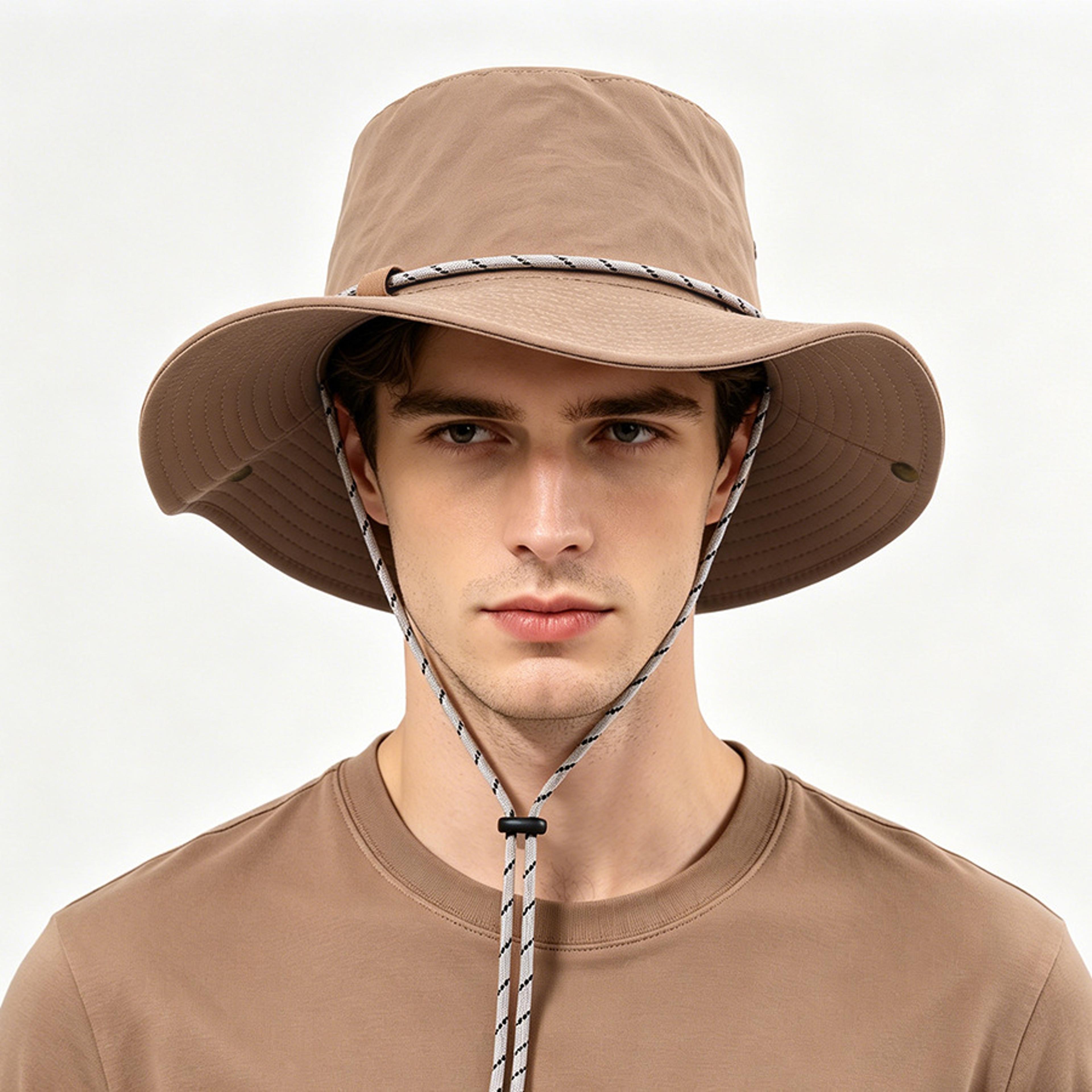 Sun Hat Wide Brim Bucket Hat With Detachable Strap Water Resistant For Hiking Fishing  Beach 9