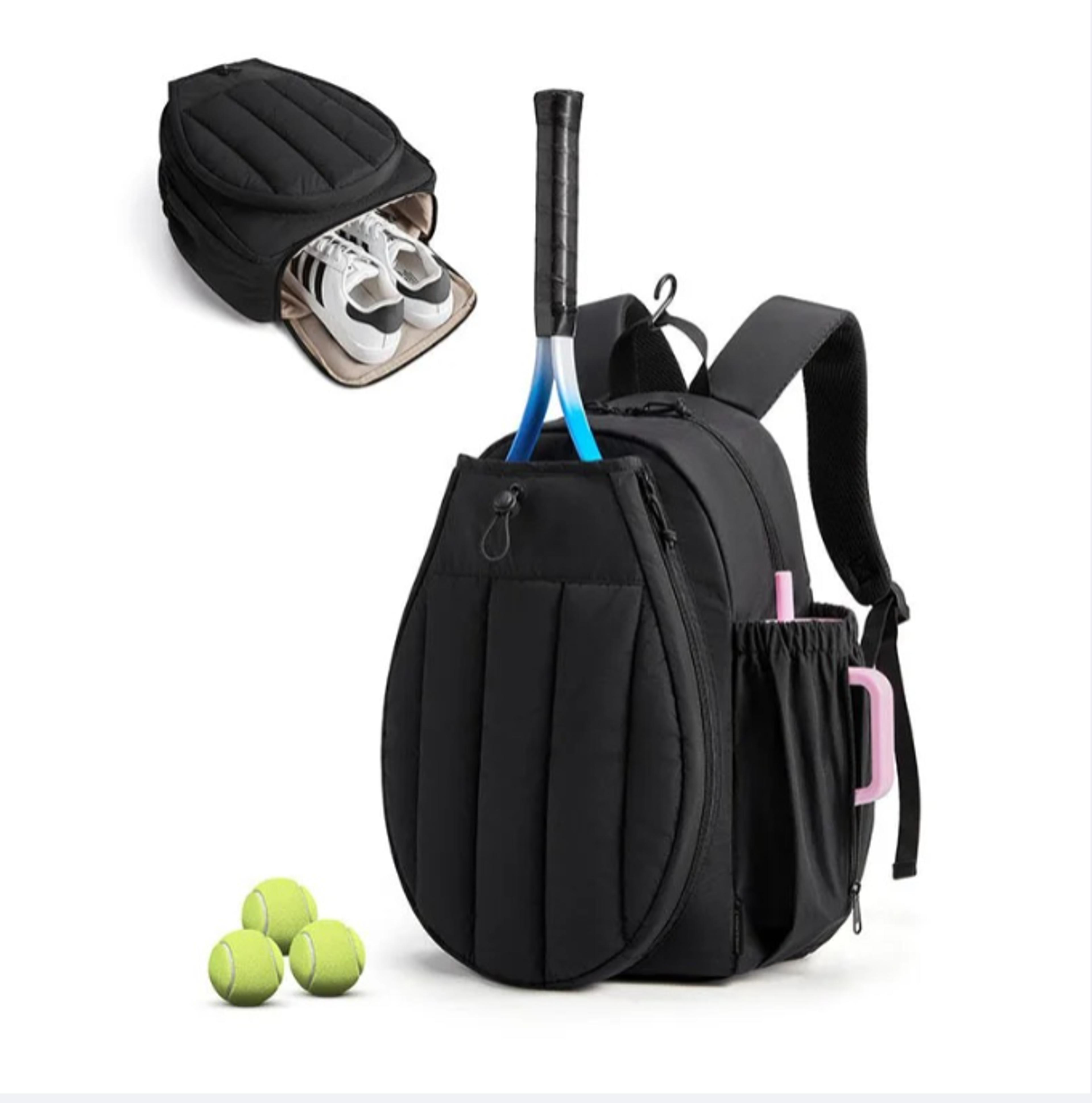 Tennis Racket Backpack With Shoe Compartment For Pickleball Badminton  Sports 2