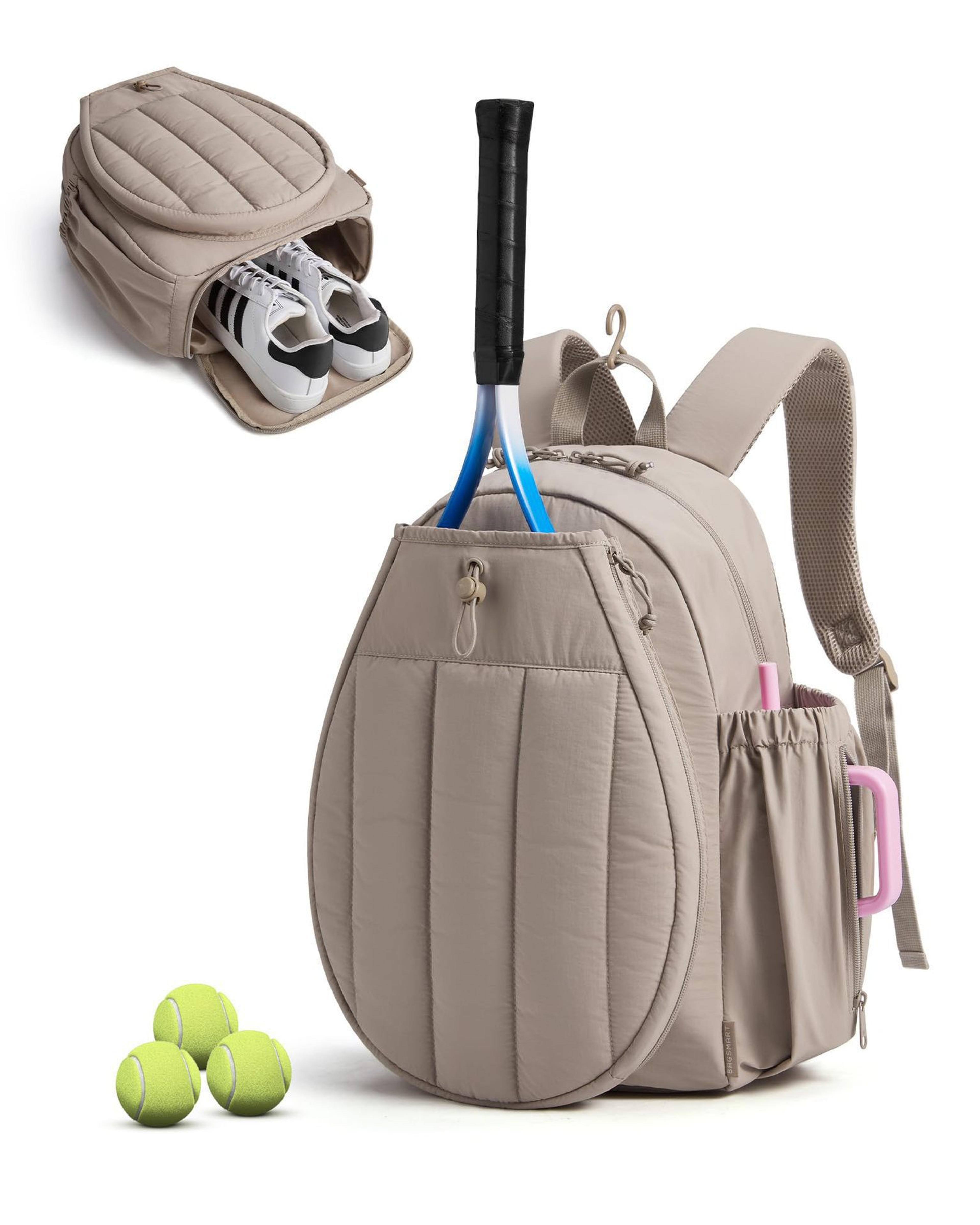 Tennis Racket Backpack With Shoe Compartment For Pickleball Badminton  Sports 3
