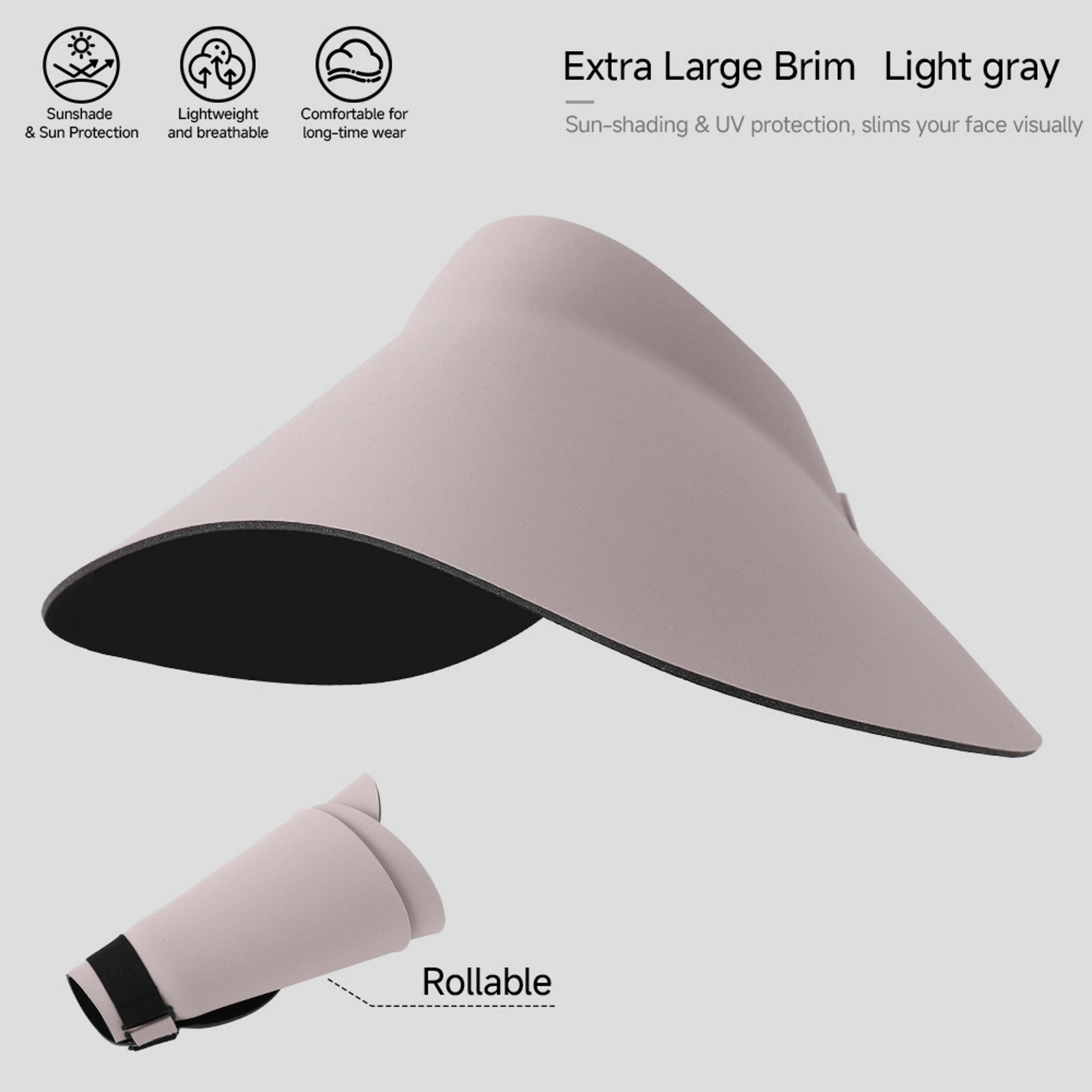 Womens Sun Visor Hat With UV Protection Wide Brim Open Top Summer Beach Cap 5