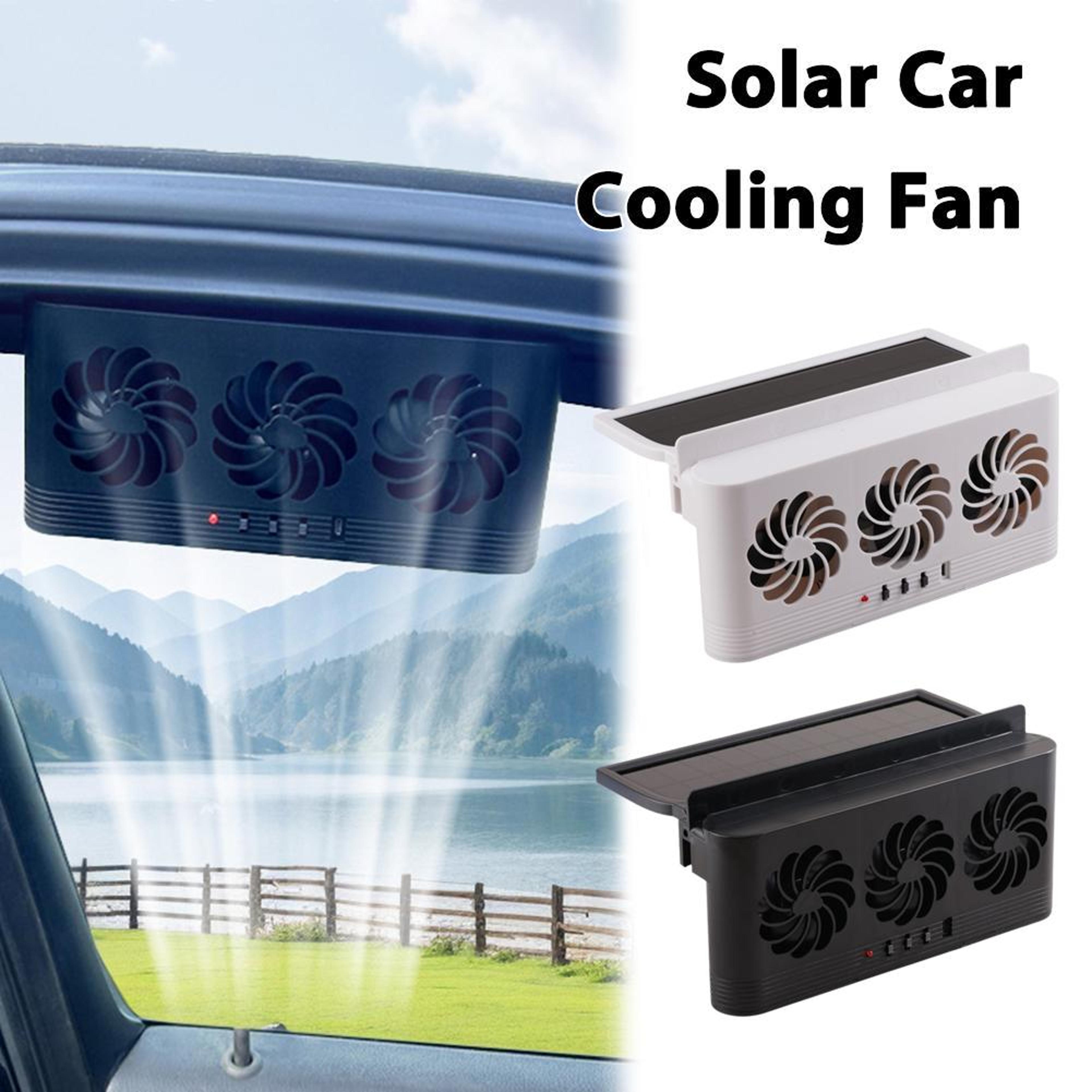 Solar Car Fan With 3 Air Outlets USB Powered Car Window Vent Fan For Cooler Parked Cars 4