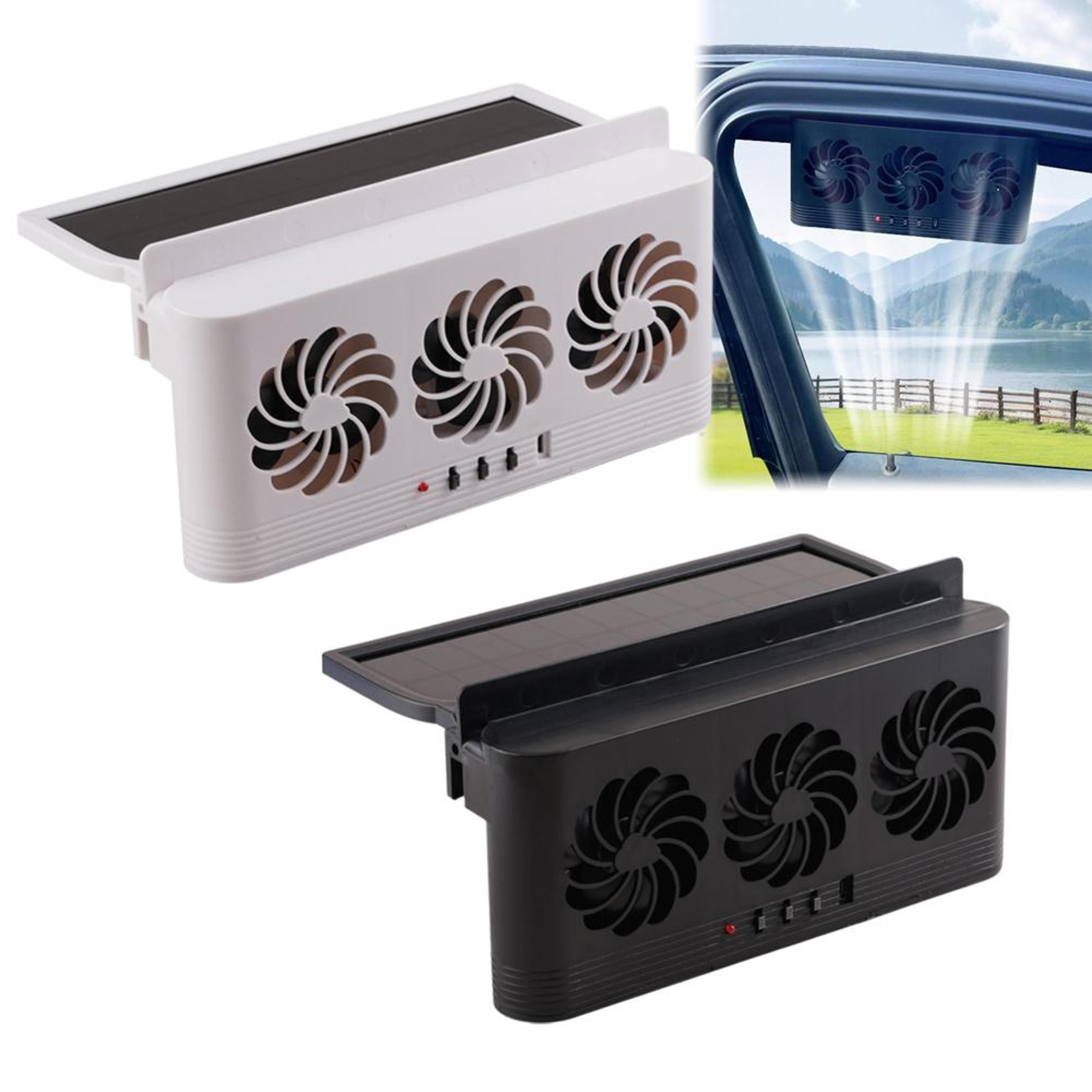 Solar Car Fan With 3 Air Outlets USB Powered Car Window Vent Fan For Cooler Parked Cars 5