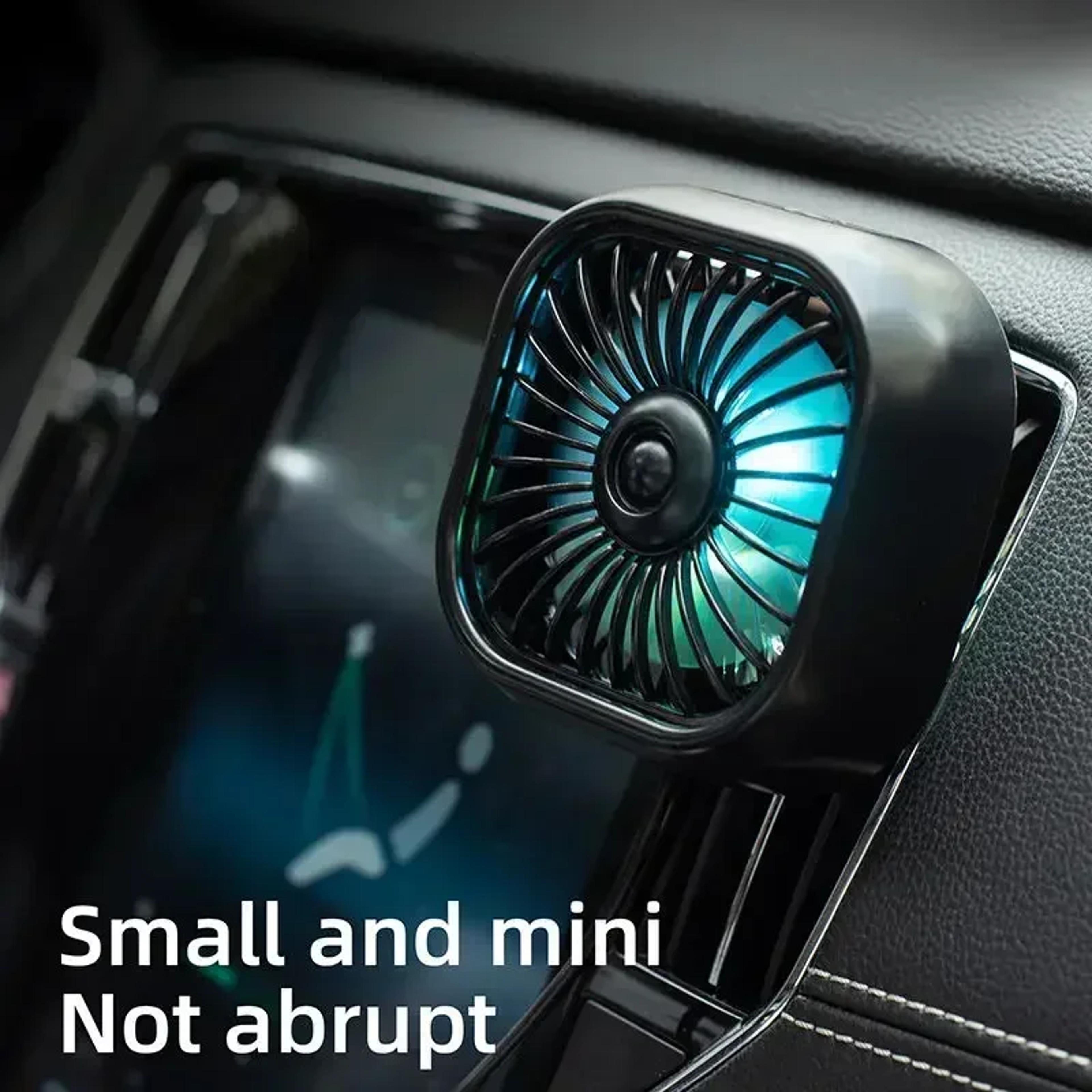 Car Air Conditioner Fan USB Mini Car Cooling Fan With Speeds  Colorful LED Light 5